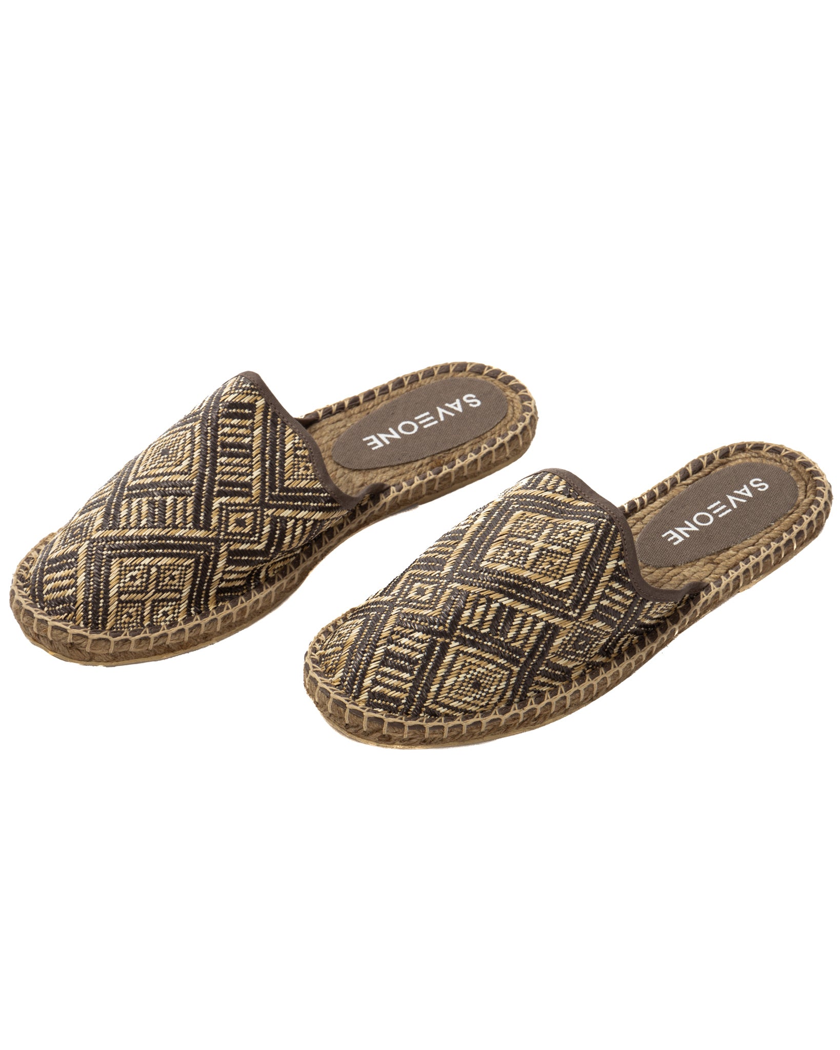 Portofino - dark brown ethnic espadrilles mules