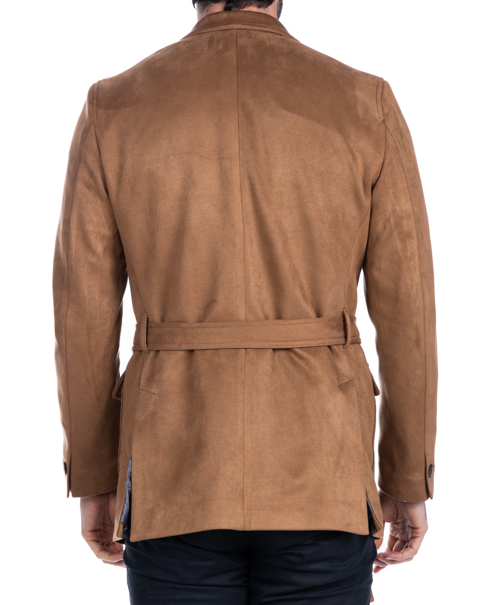 Levante - safari jacket in camel eco-suede