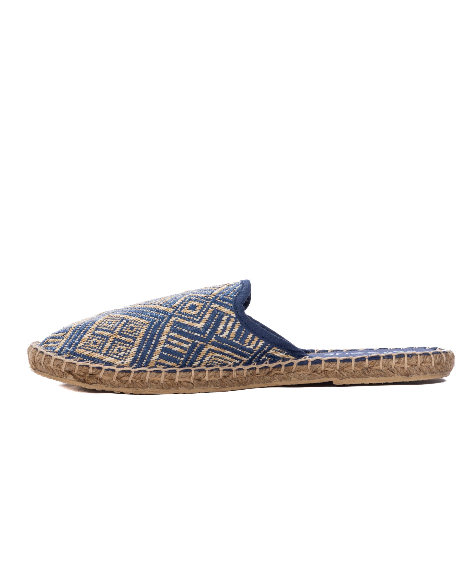 Portofino - blue ethnic espadrilles mules