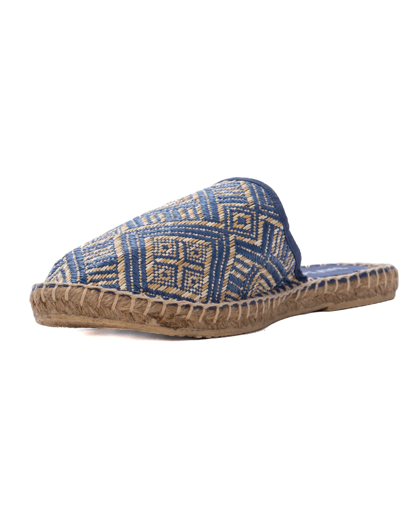 Portofino - blue ethnic espadrilles mules