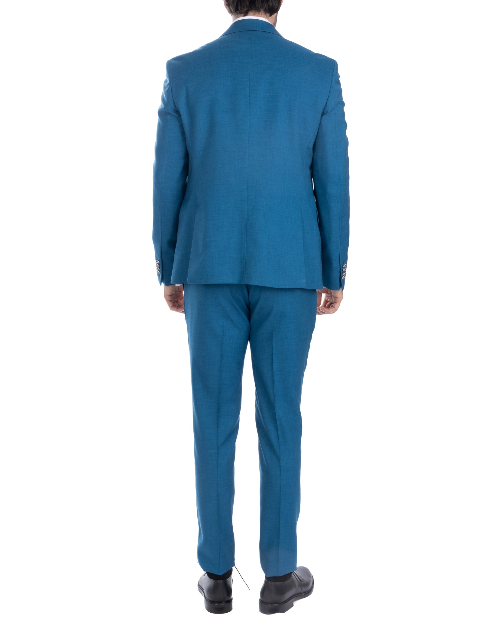 Thun - costume croisé bleu sarcelle mélangé