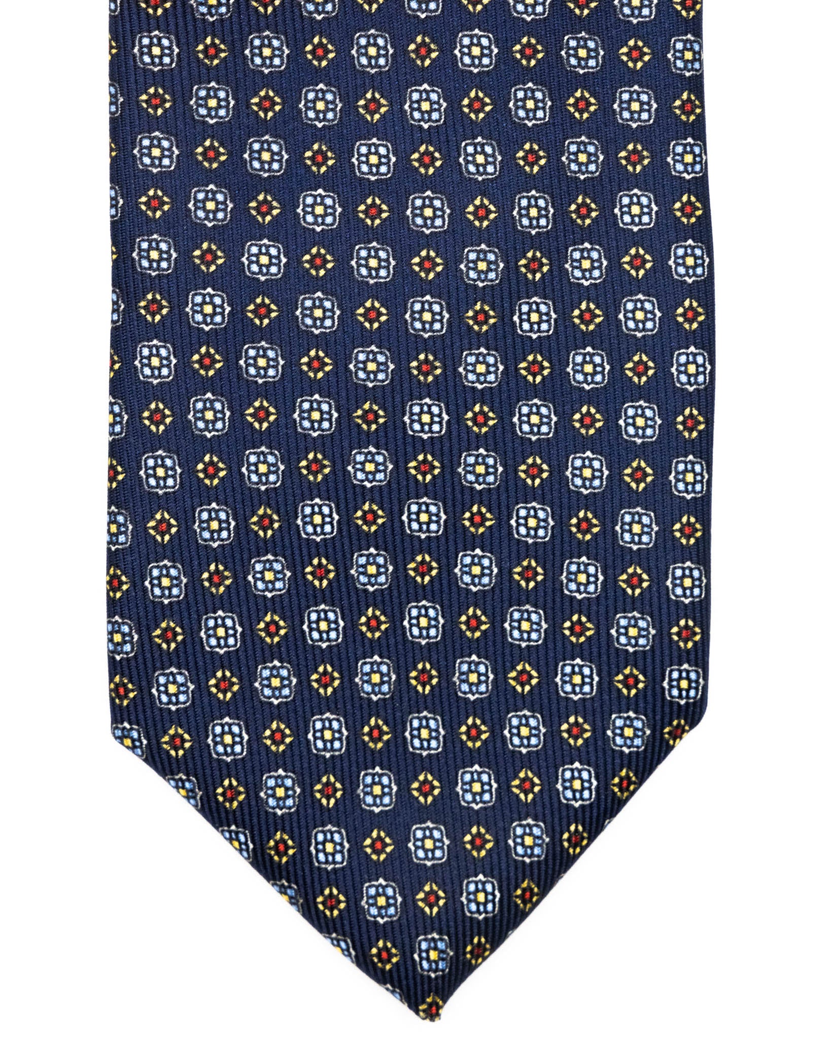 Tie - in blue woven silk