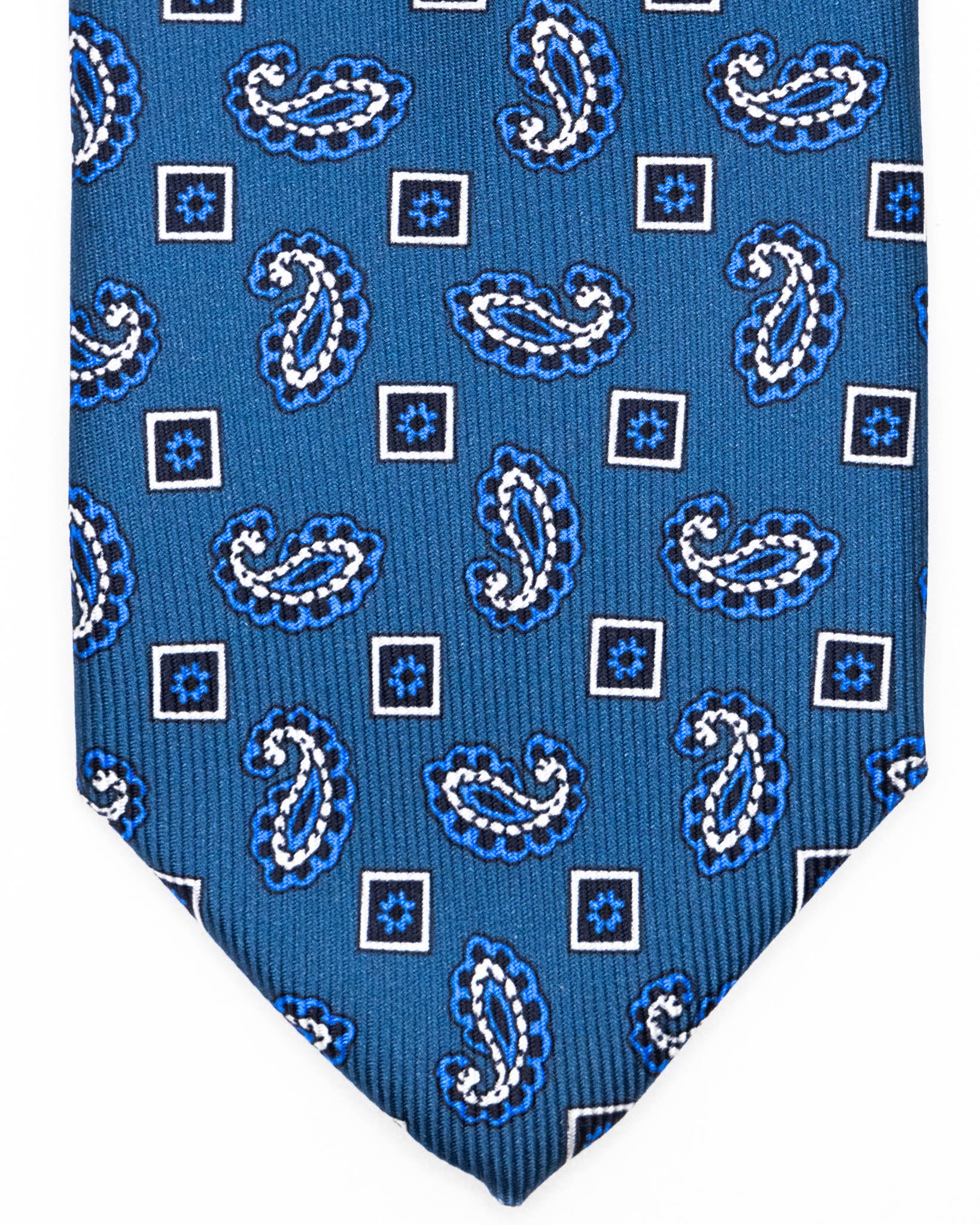 Tie - in blue woven silk