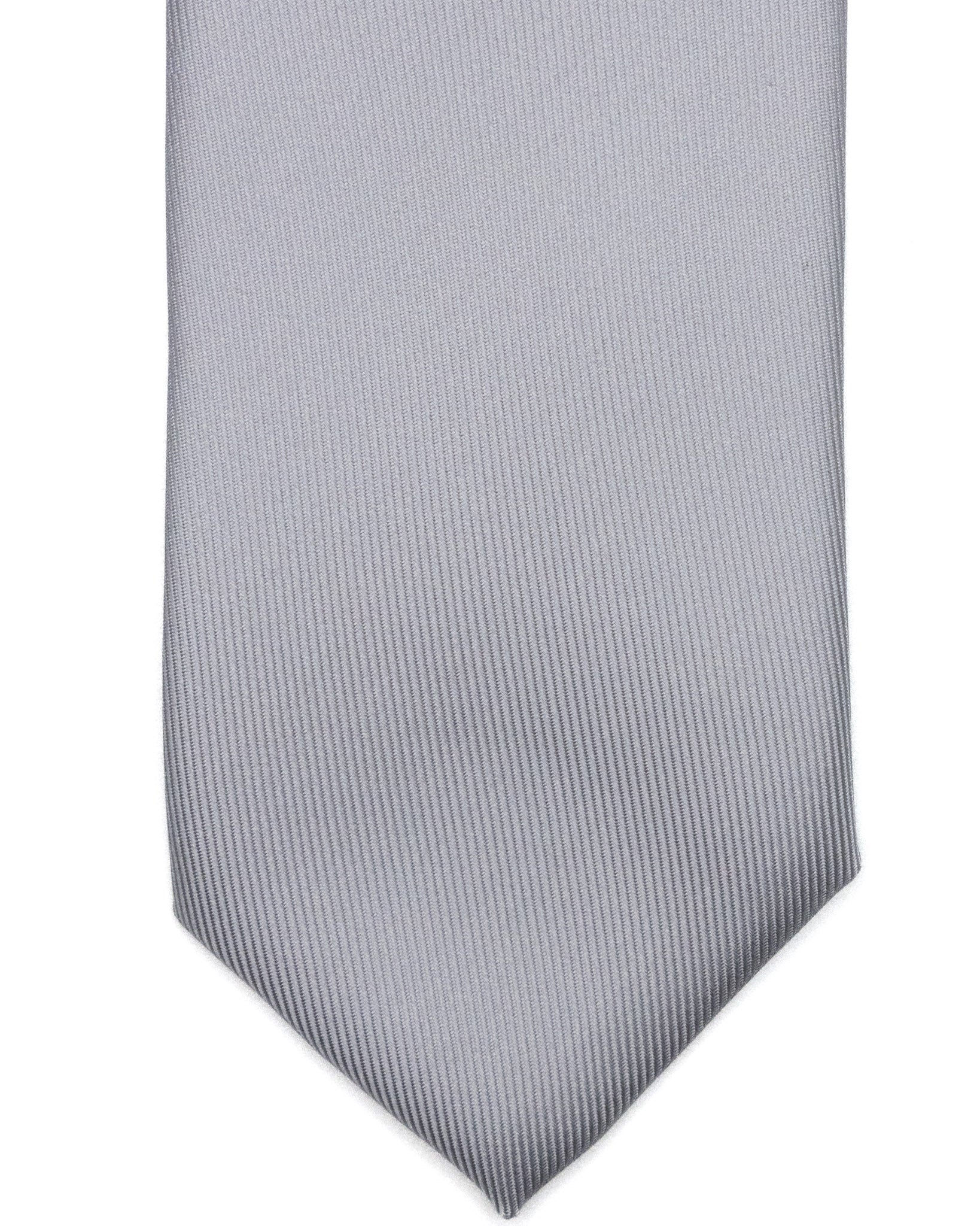Cravatta - in seta twill grigio chiaro
