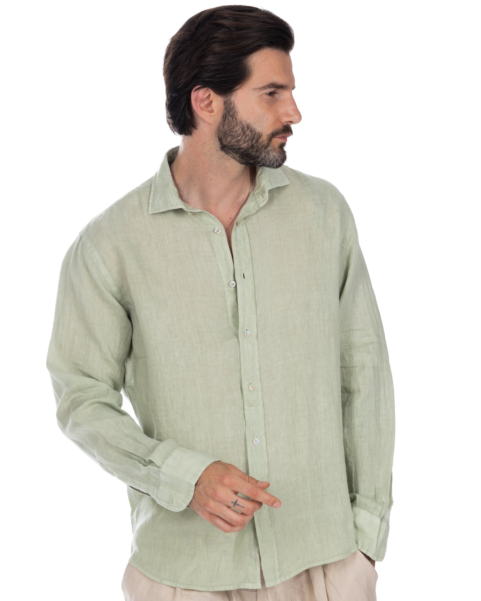 Montecarlo - chemise vert pur lin