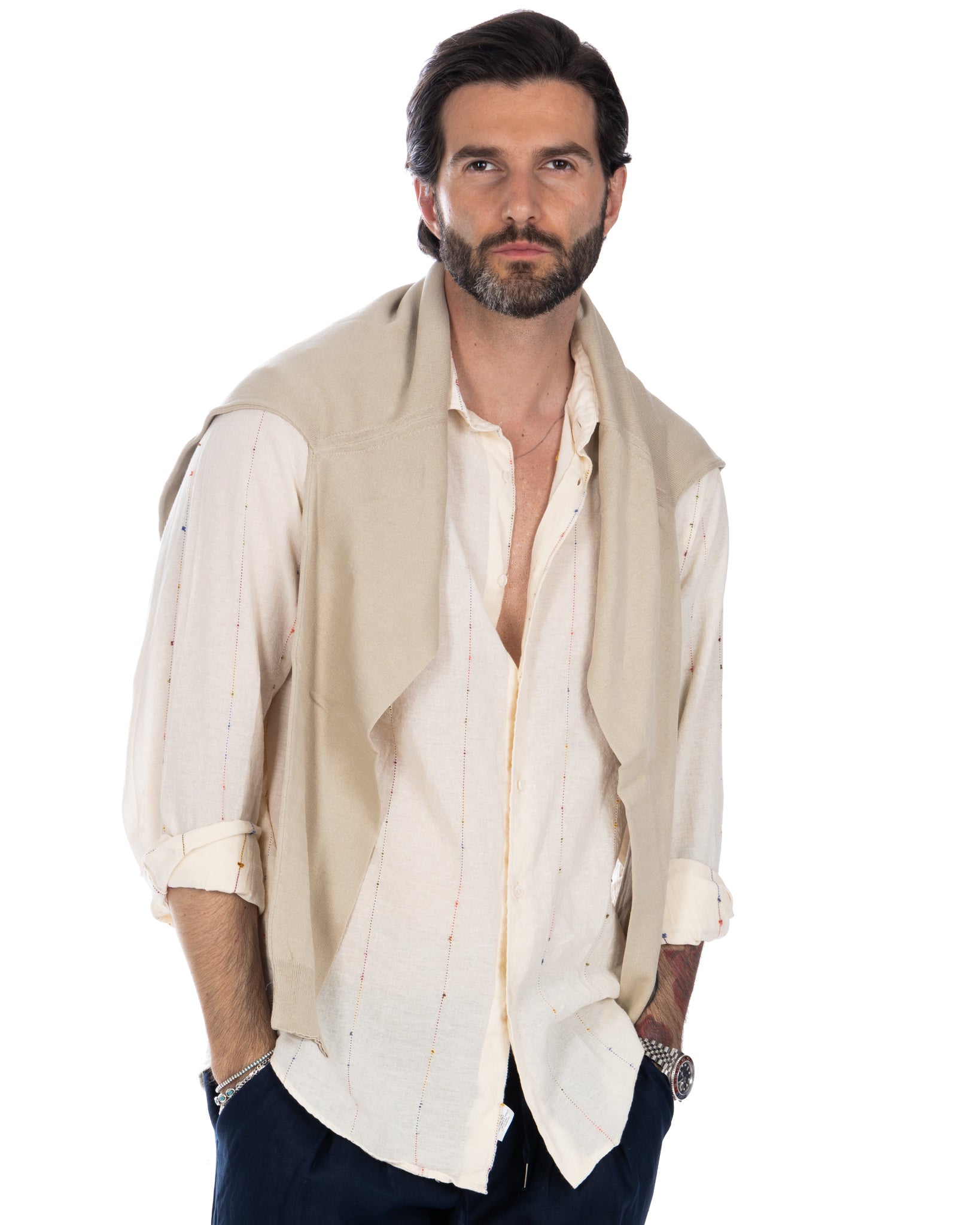 Daniil - pull en coton beige