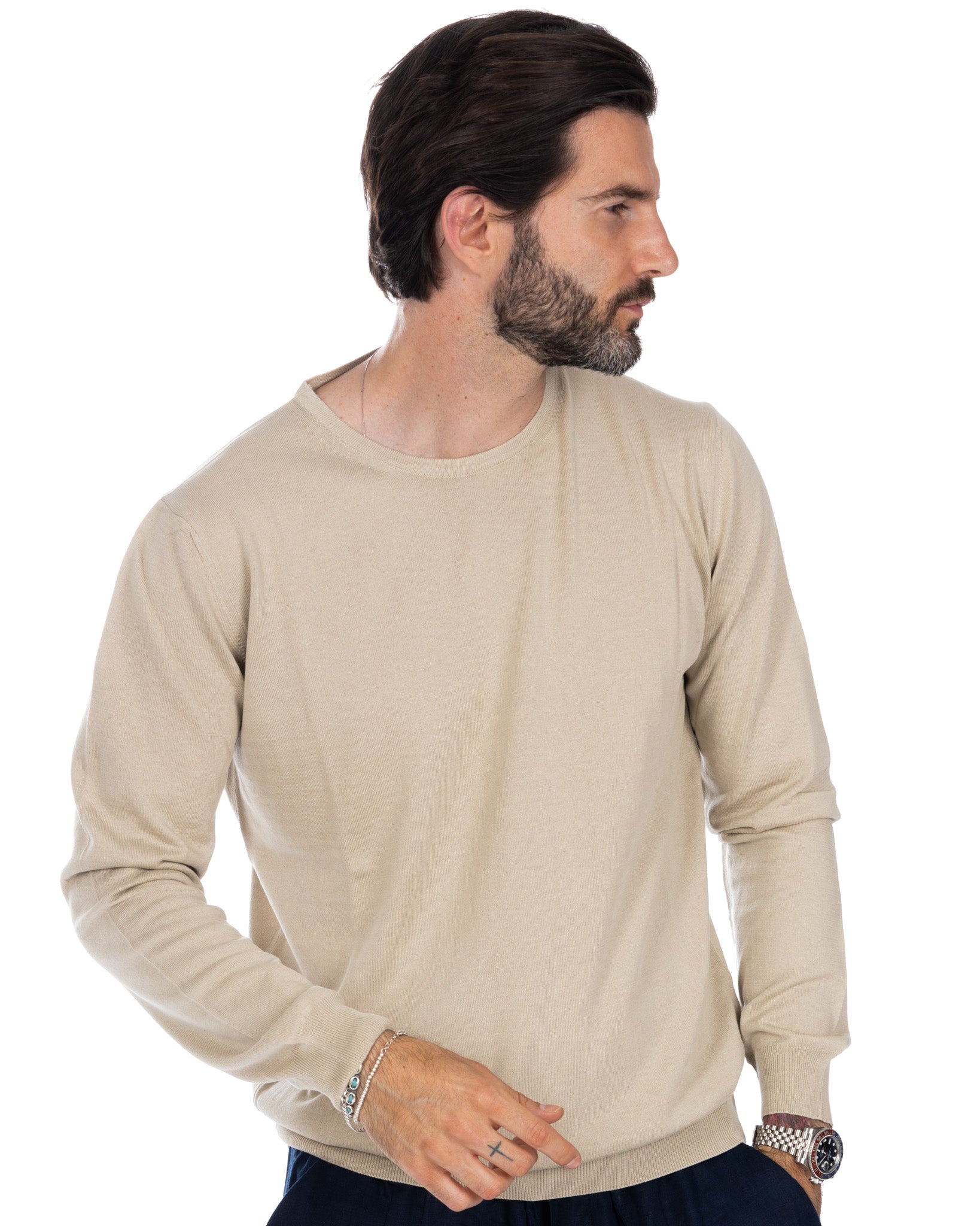 Daniil - pull en coton beige