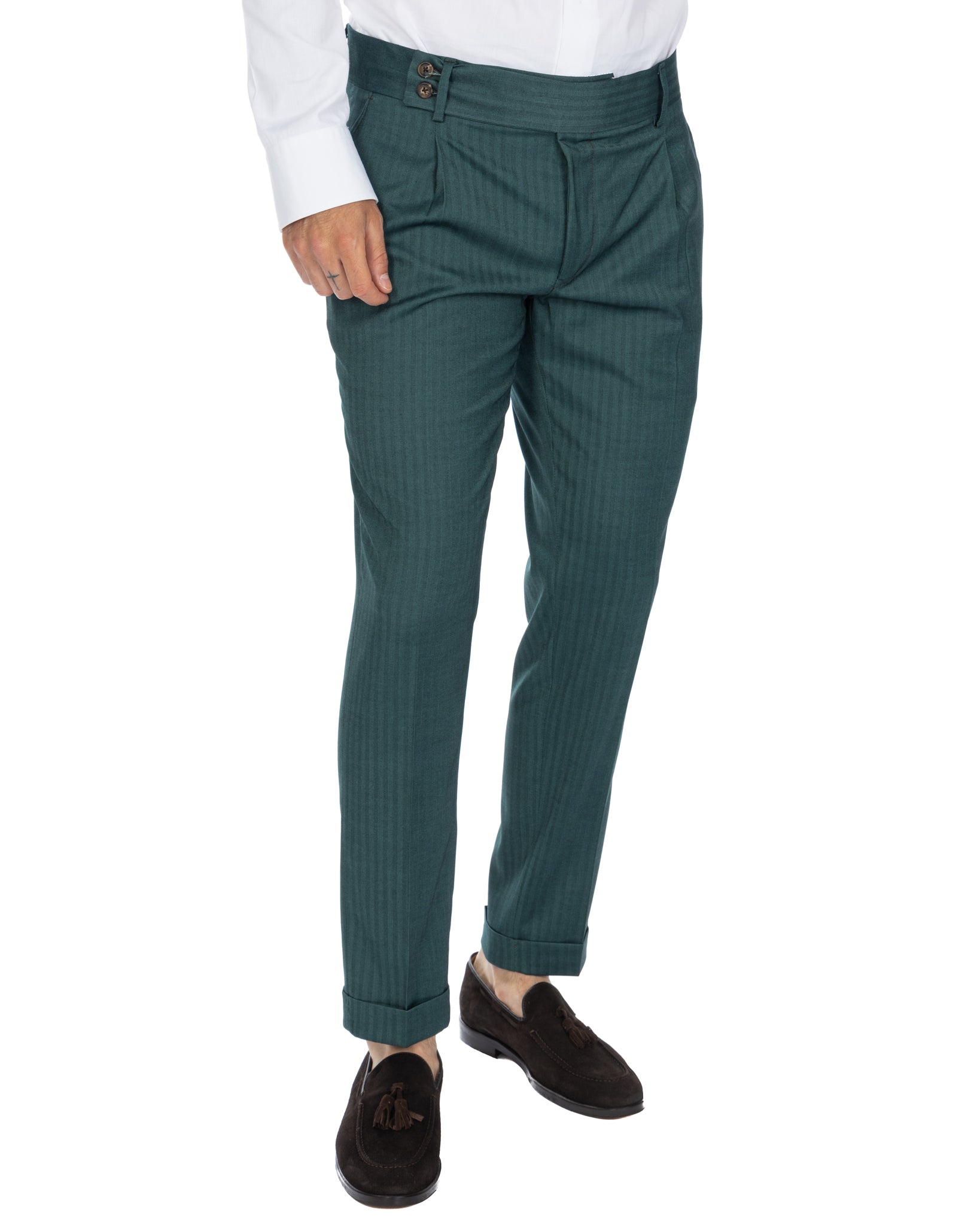 Colonia - pantalon taille haute solaro vert