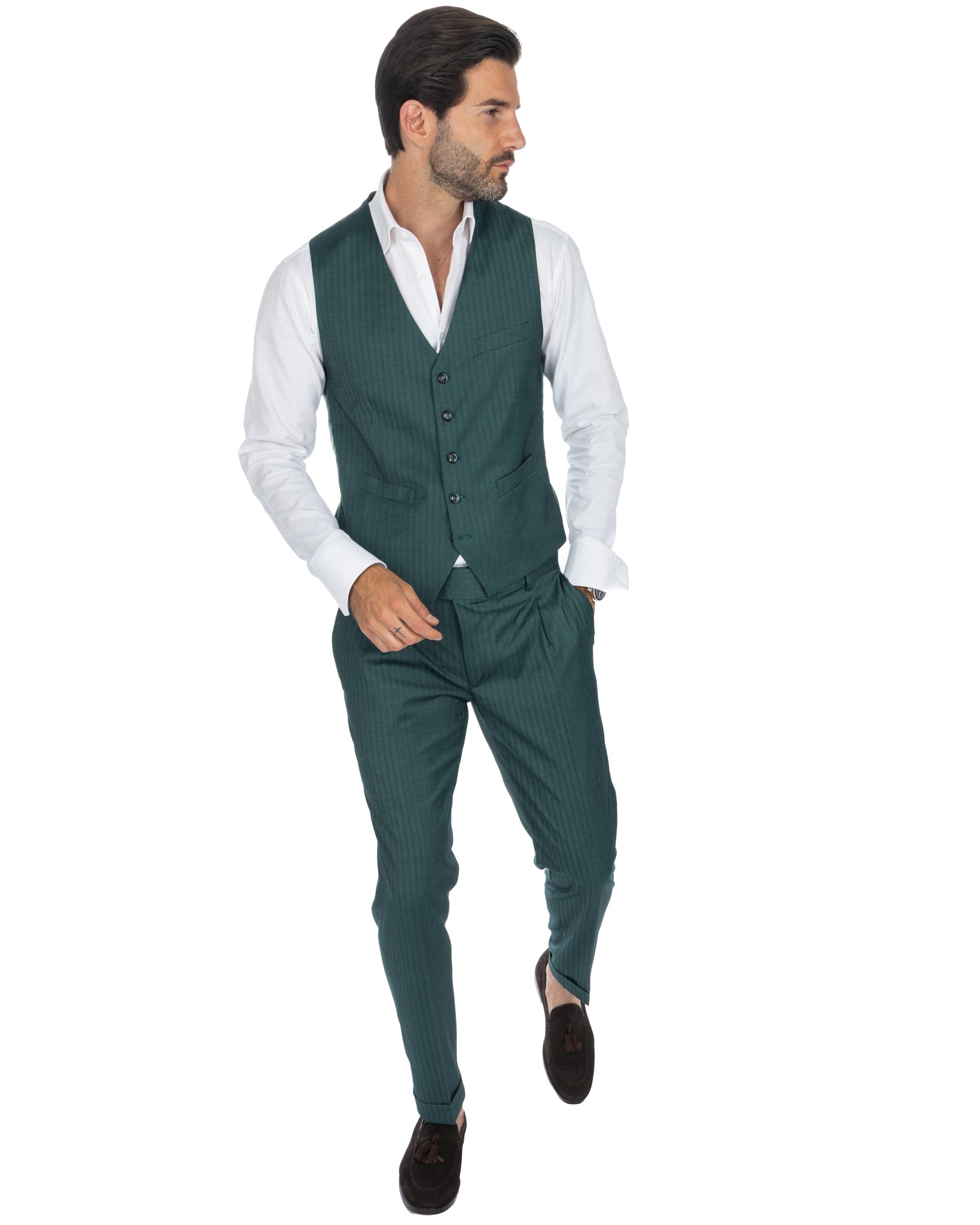 Lione - gilet monopetto solaro verde