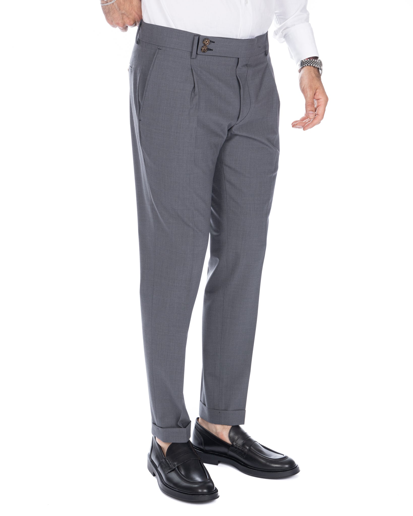 Queens - pantalone grigio in lana