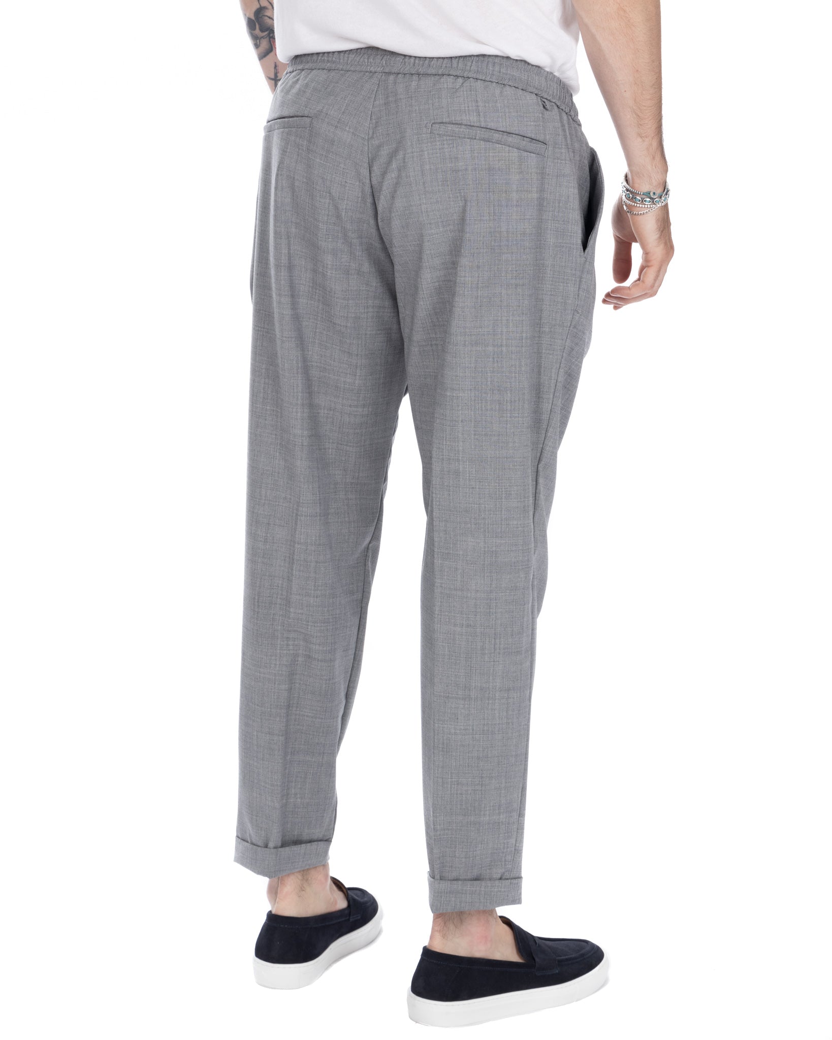 Larry - light gray wool blend trousers