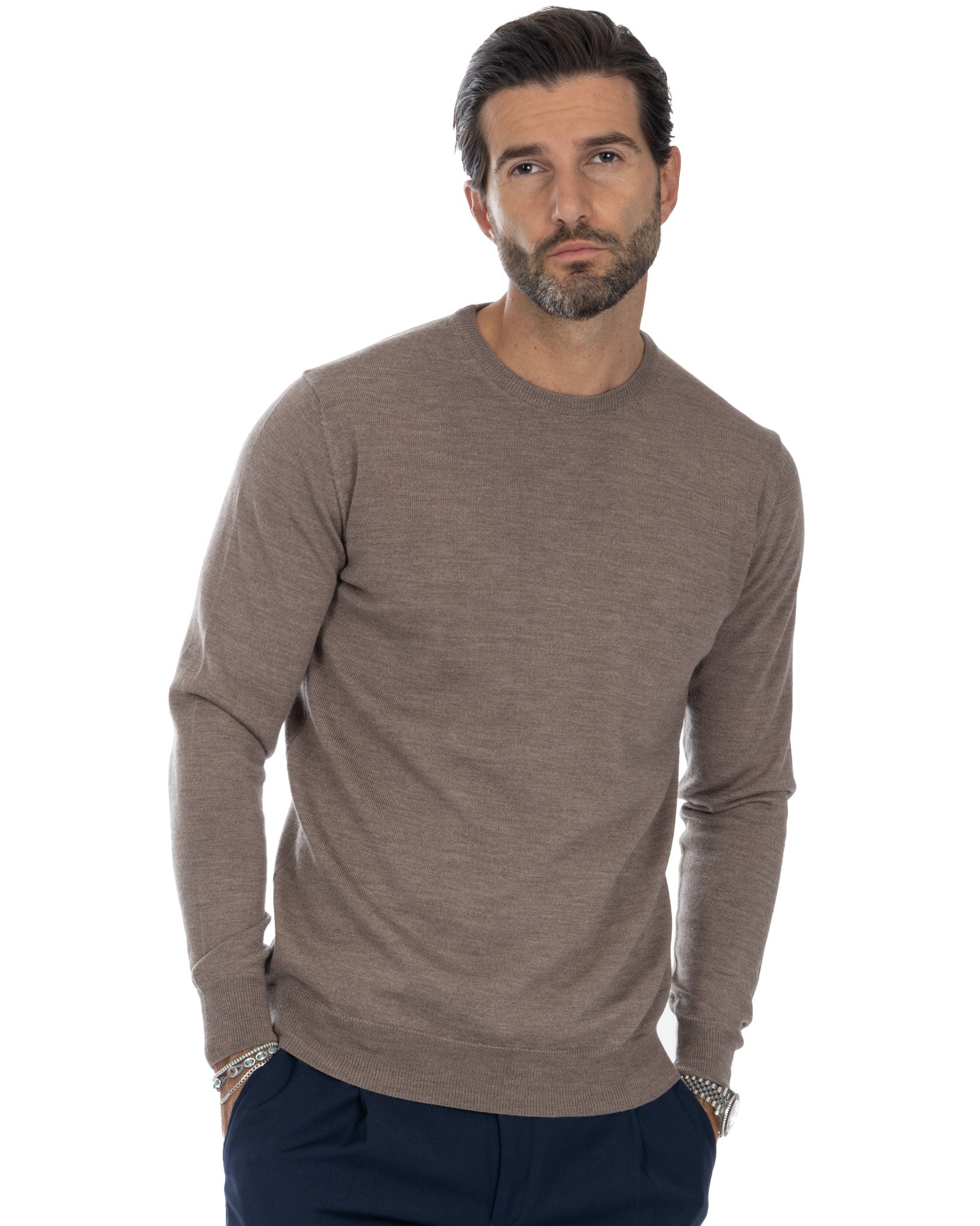 Furore - maglione in lana merino beige