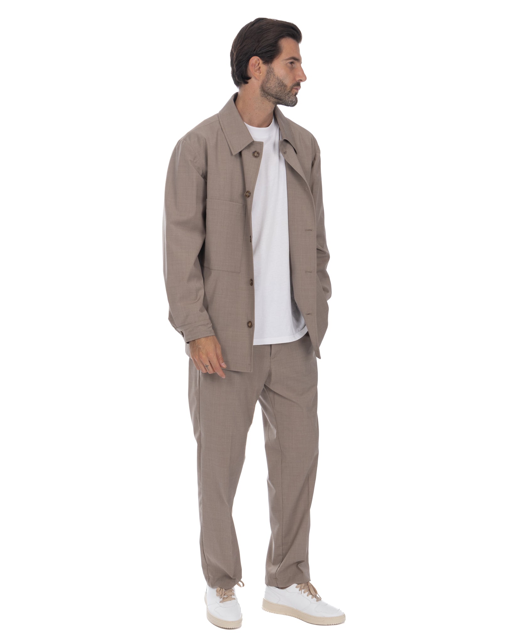 Donald - camel oversized jacket in wool blend