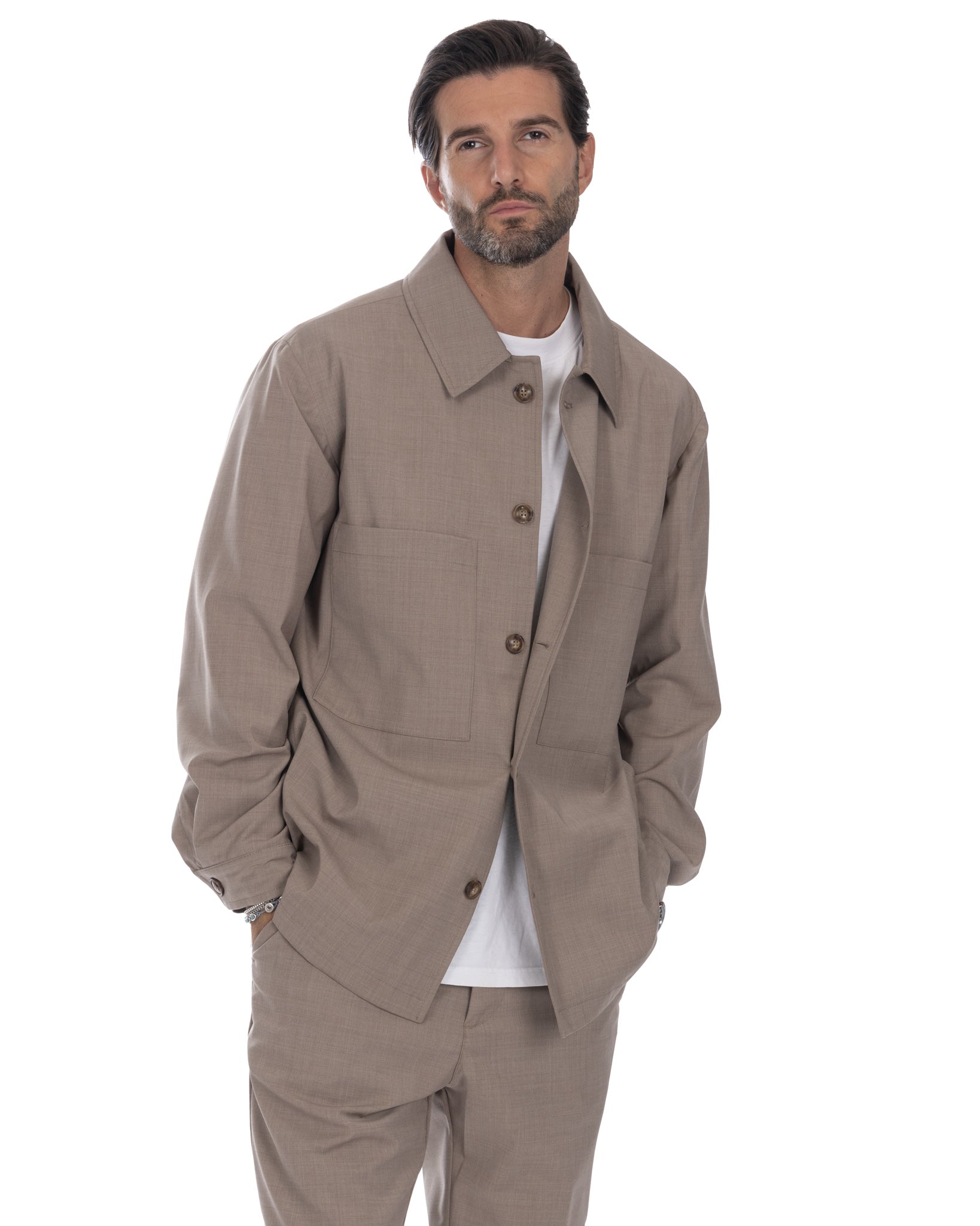 Donald - giacca oversize cammello in misto lana