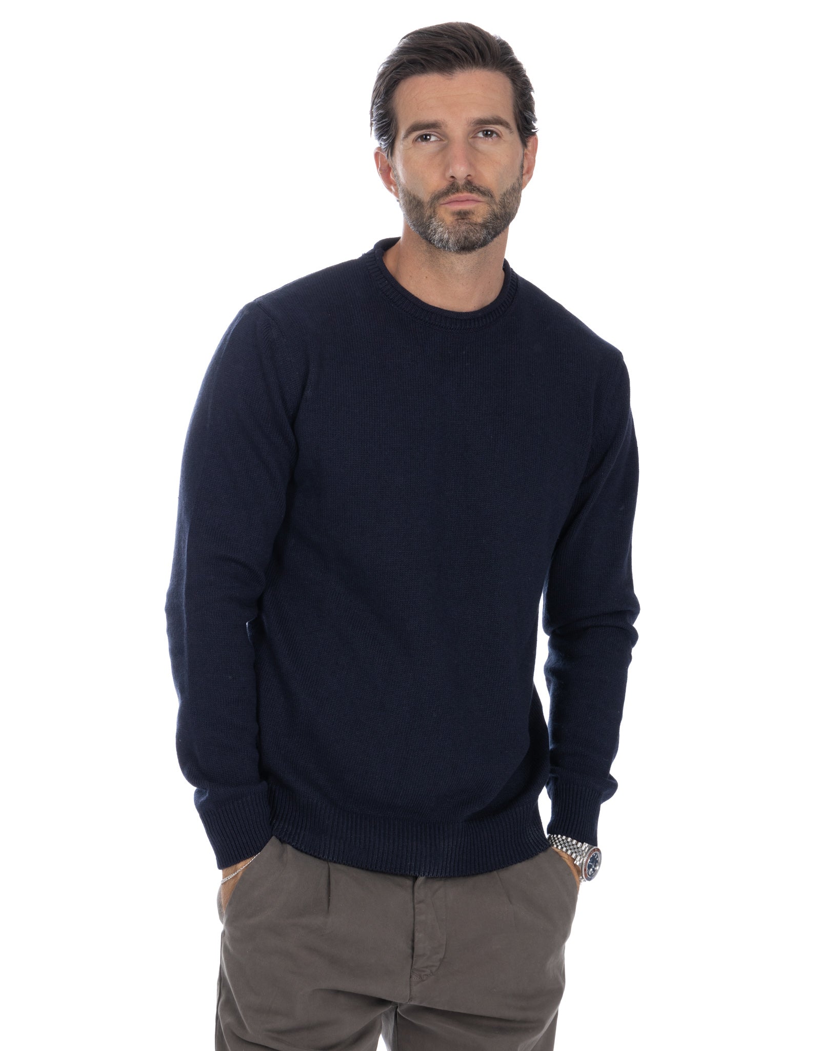 Adak - blue crew neck sweater