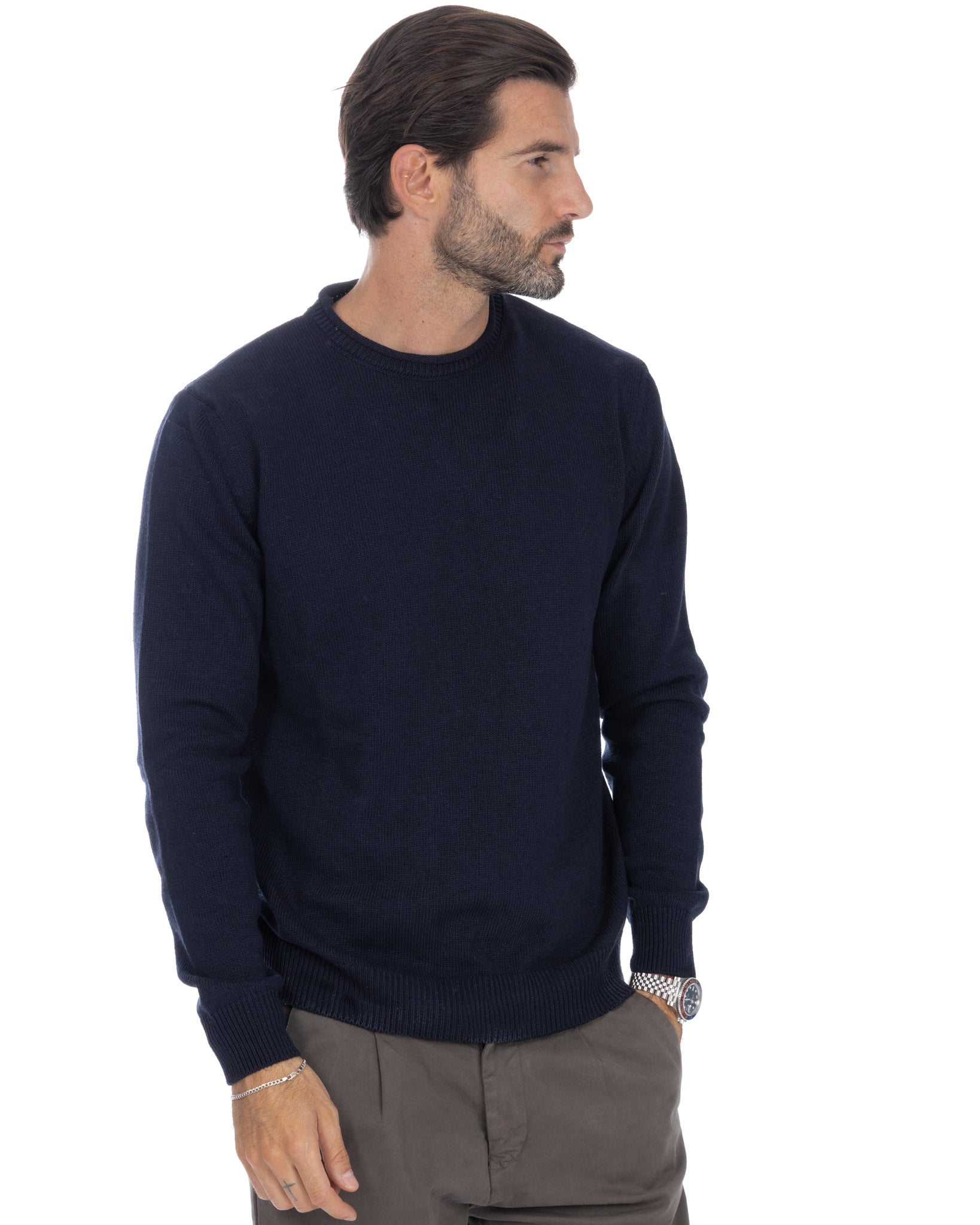 Adak - maglione girocollo blu