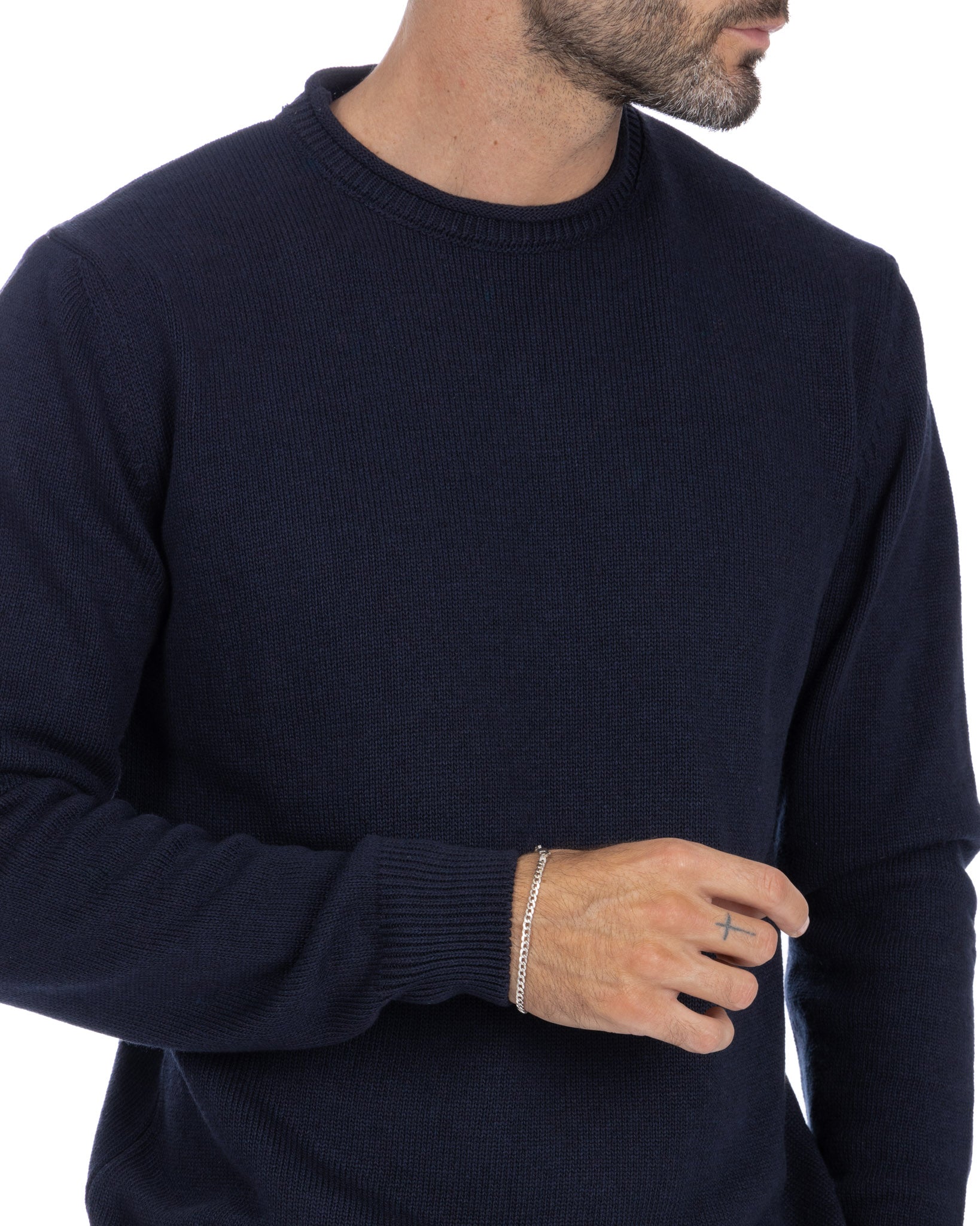 Adak - blue crew neck sweater