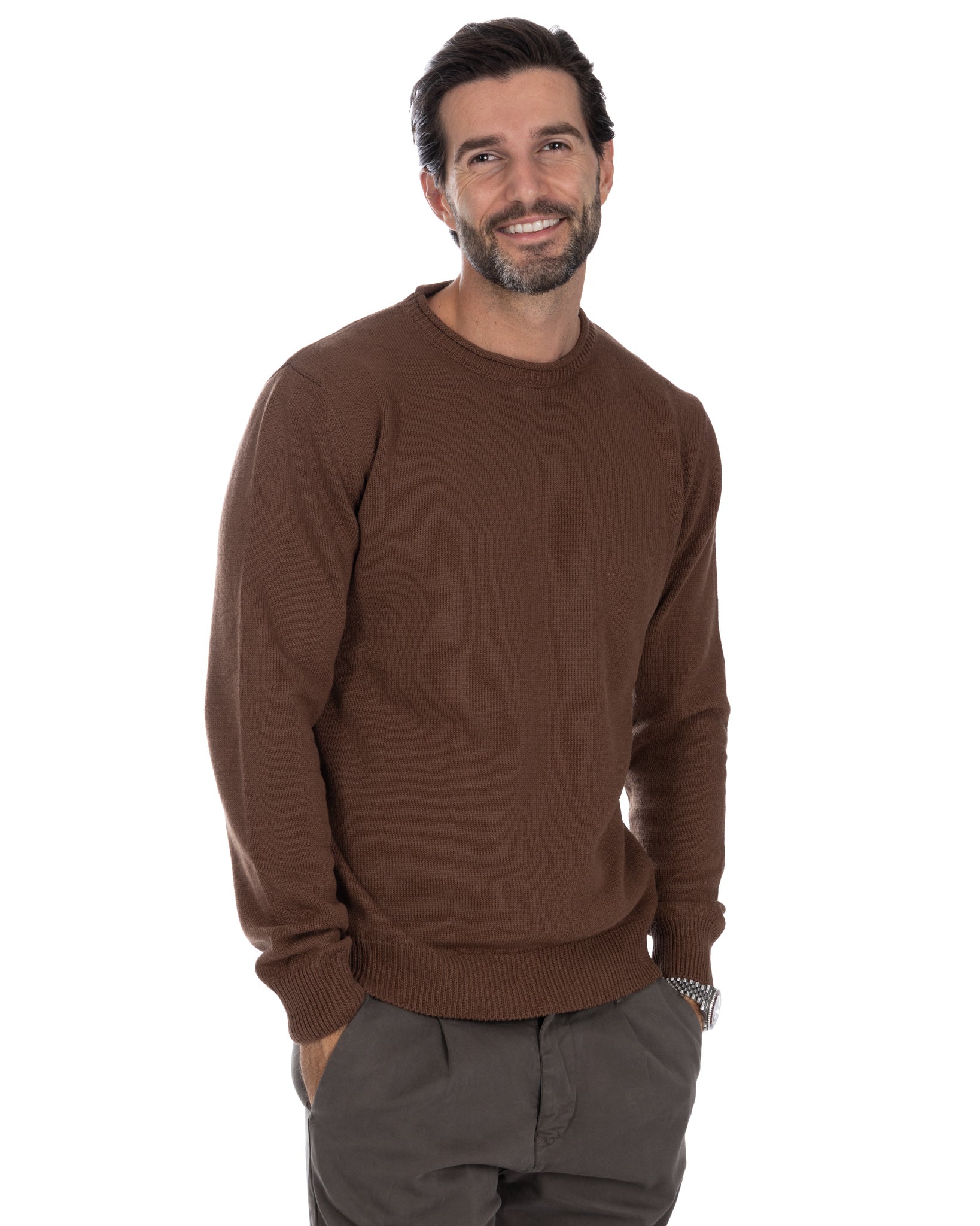 Adak - pull col rond camel