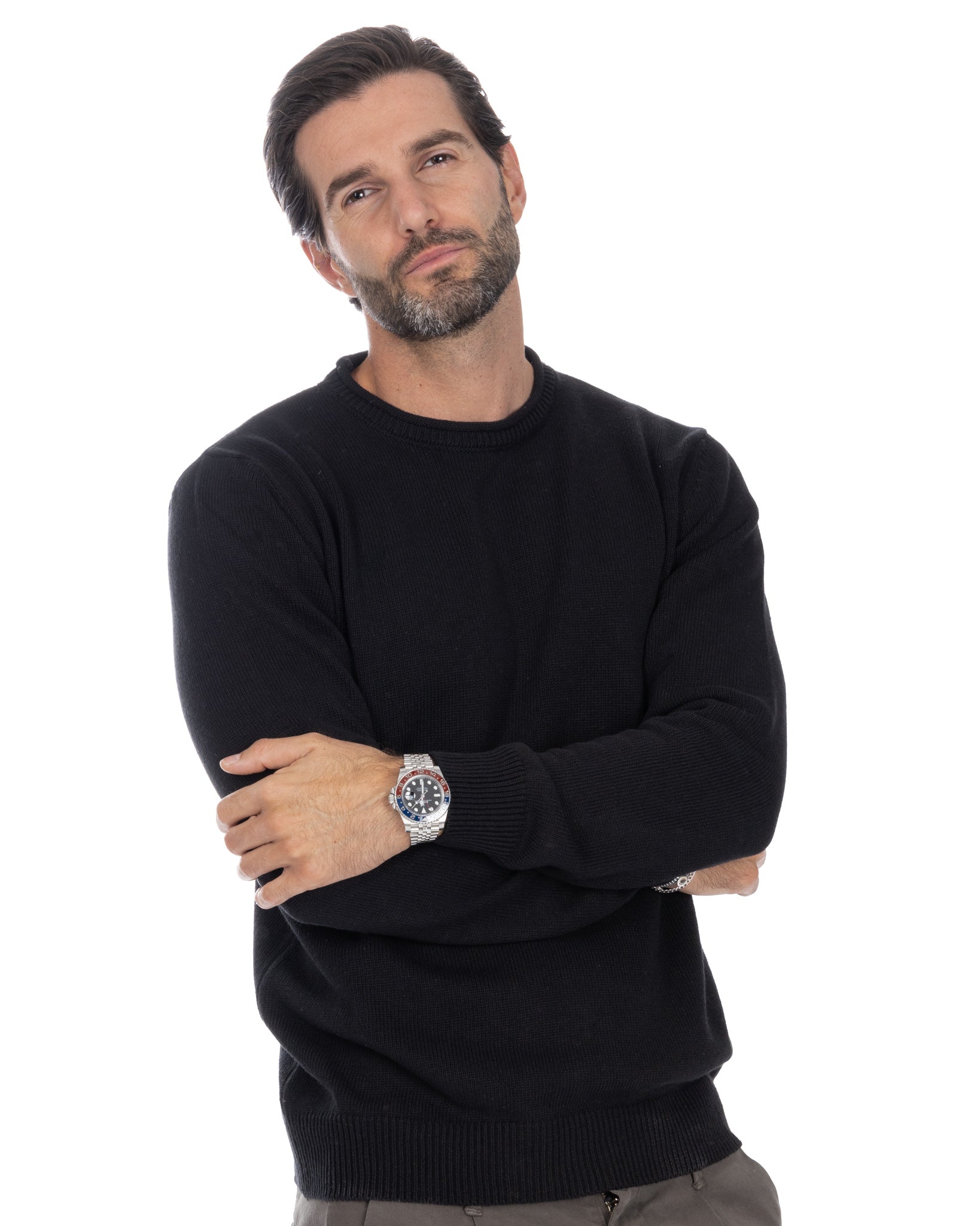 Adak - black crew neck sweater