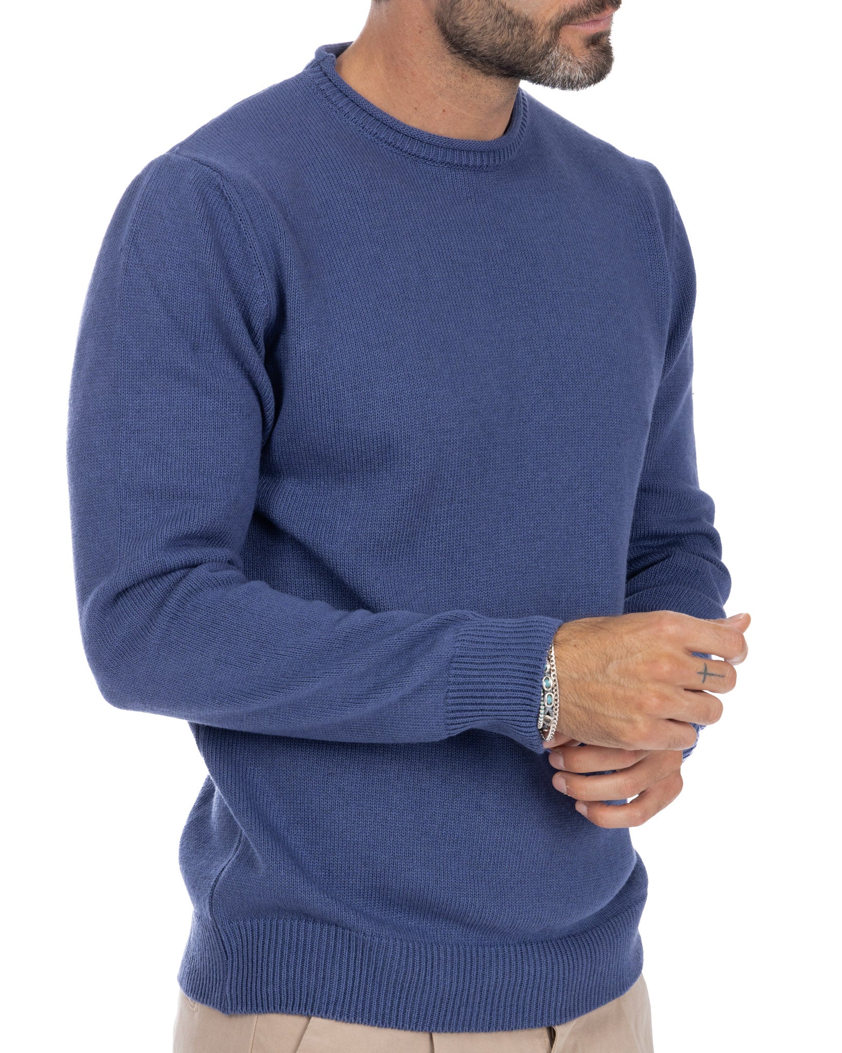 Adak - light blue crew neck sweater