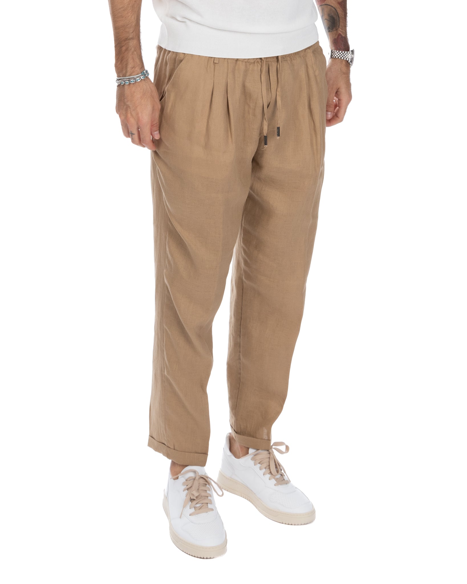 Colin - pantalon pur lin beige