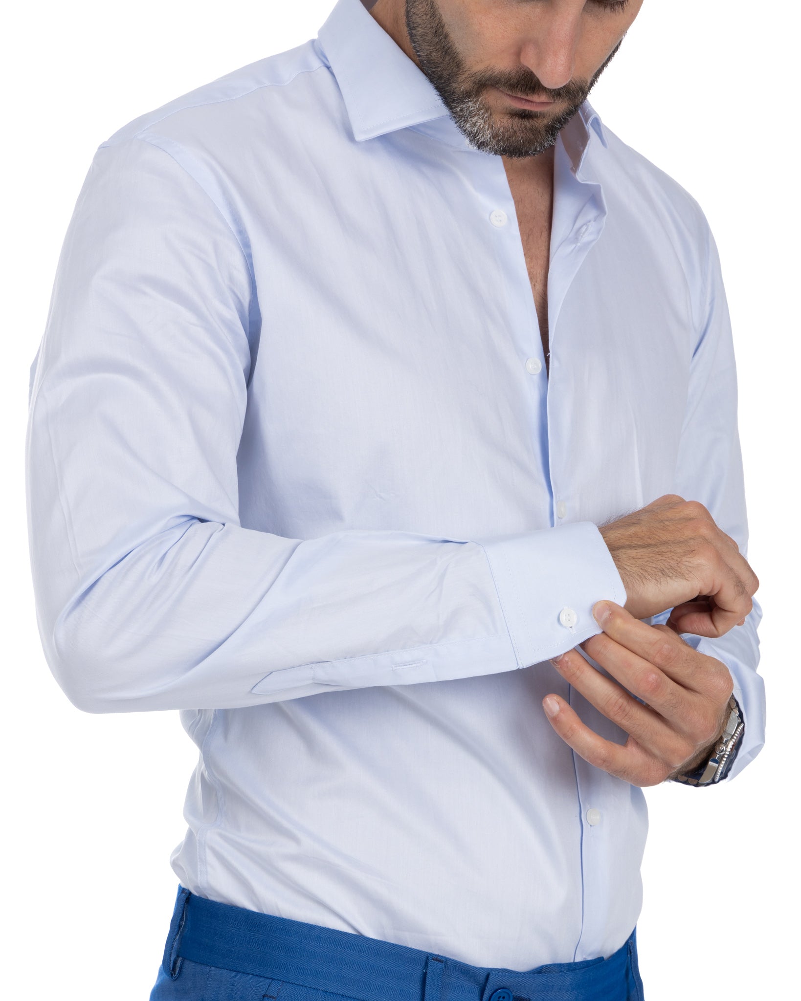 Camicia - slim fit azzurra twill