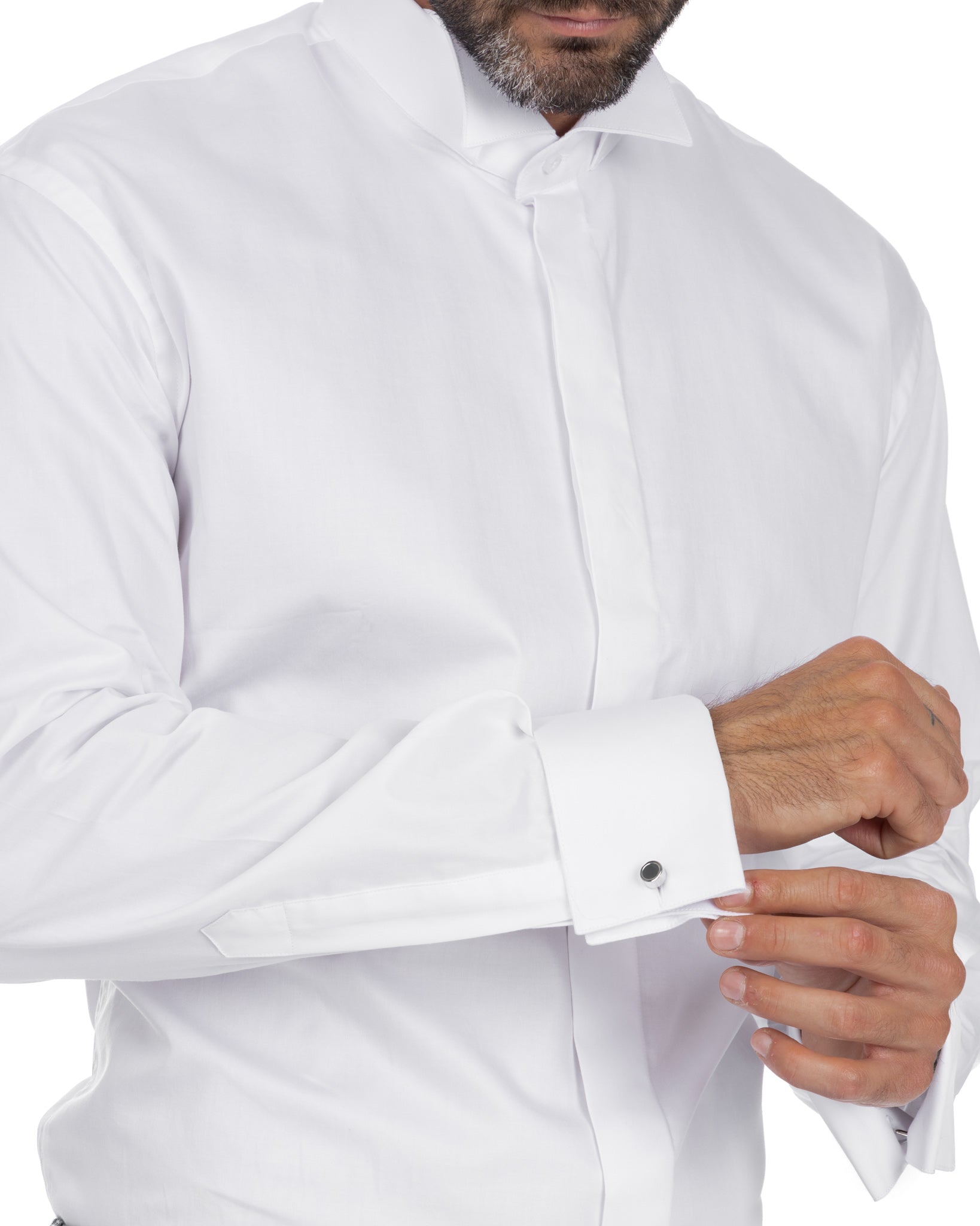 Shirt - basic white diplomatic in cotton