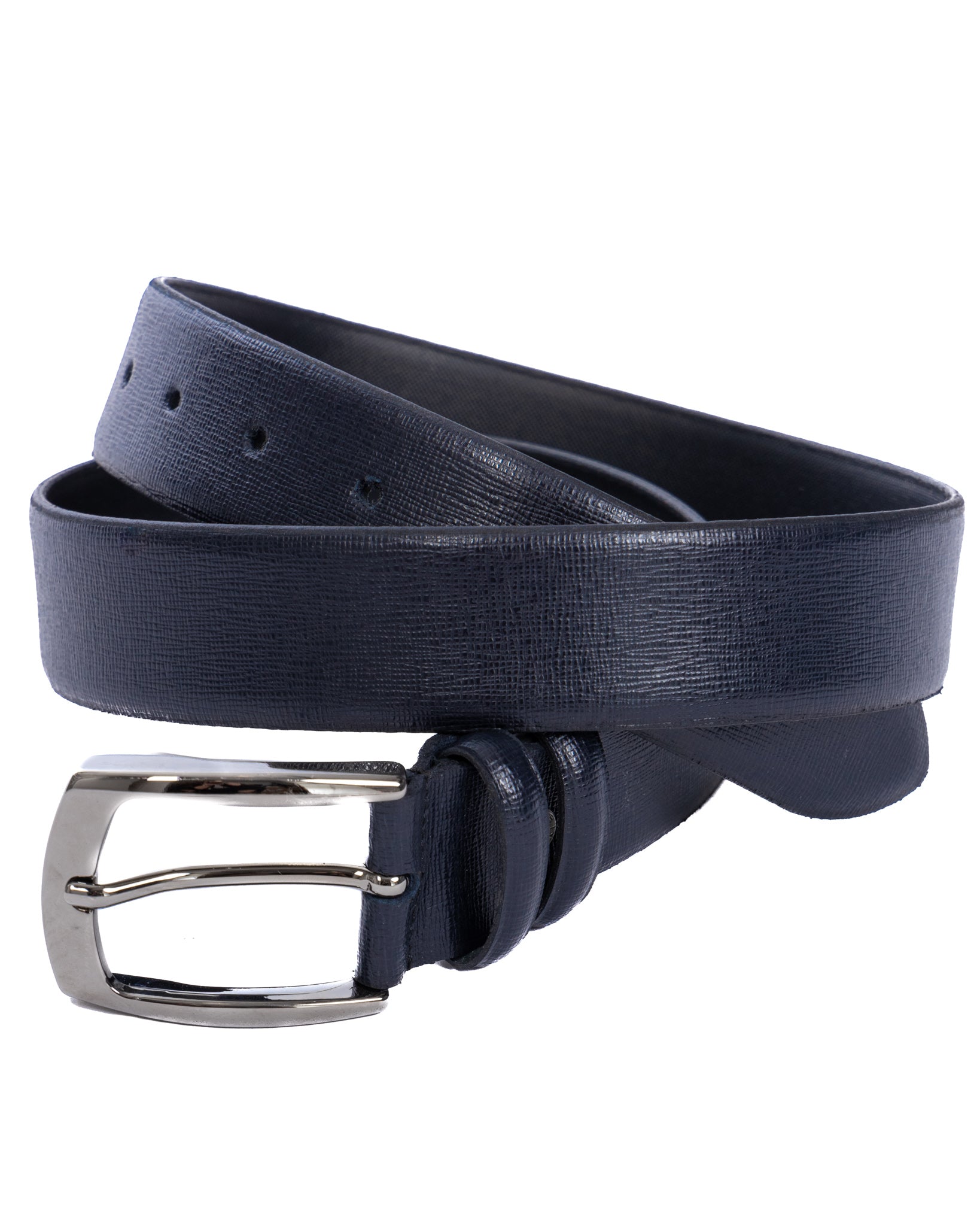 Capalbio - ceinture en cuir saffiano bleu