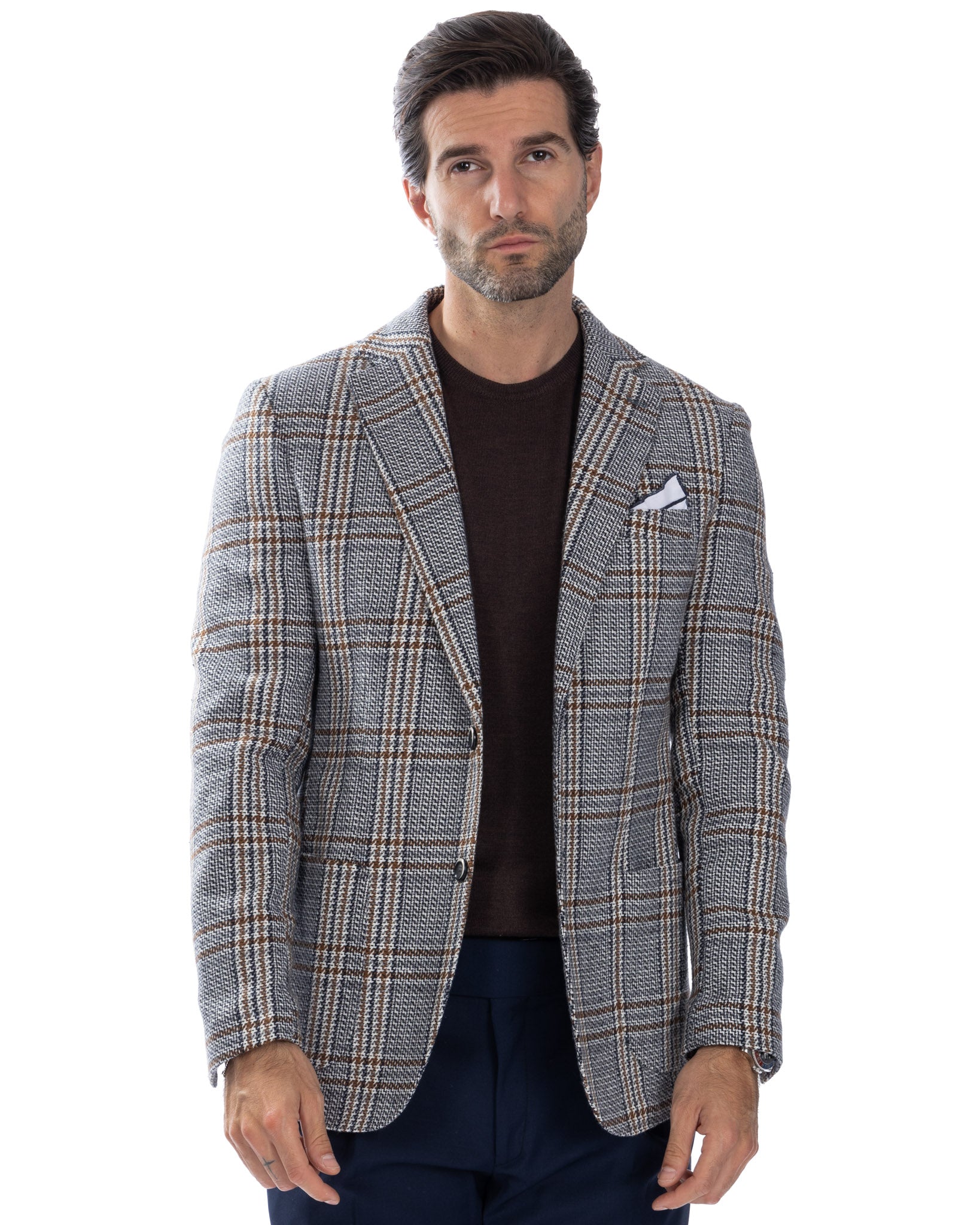 Dean - blue square single-breasted jacket