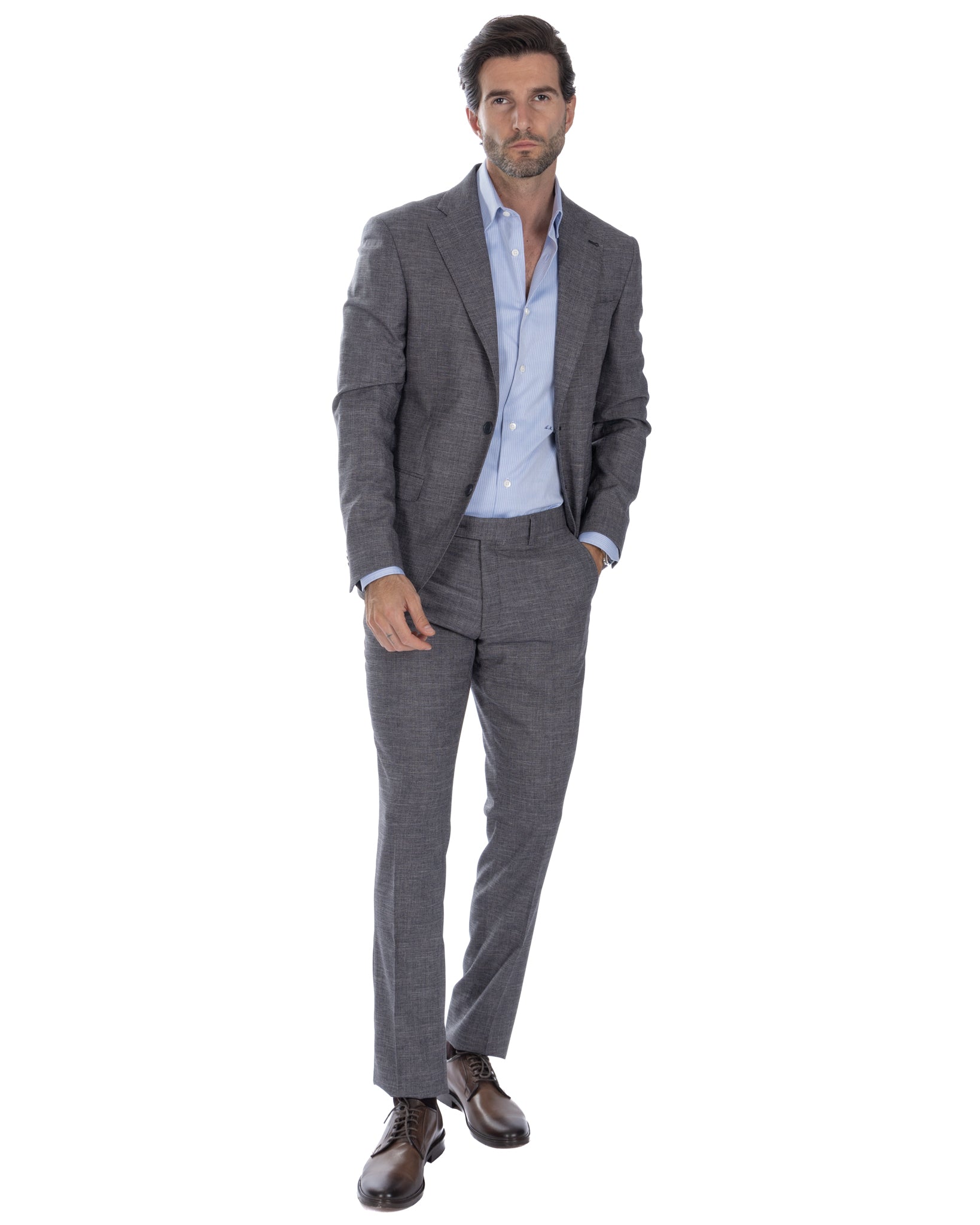 Sydney - gray grisaille single-breasted suit