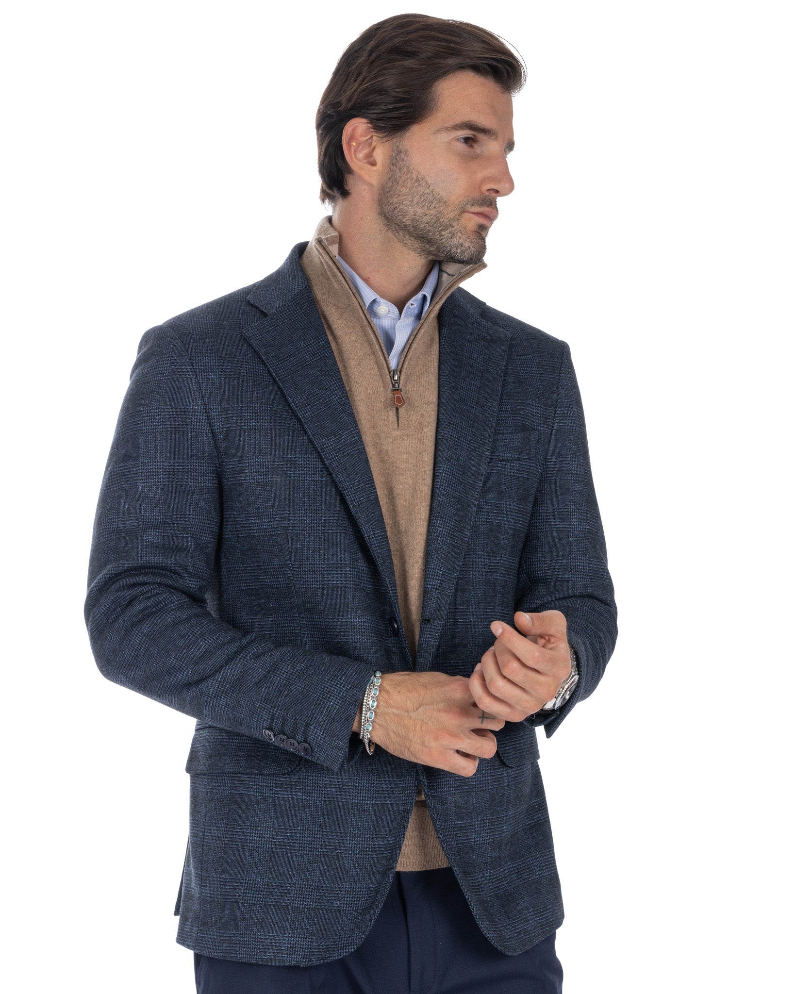 Orson - blue square single-breasted jacket