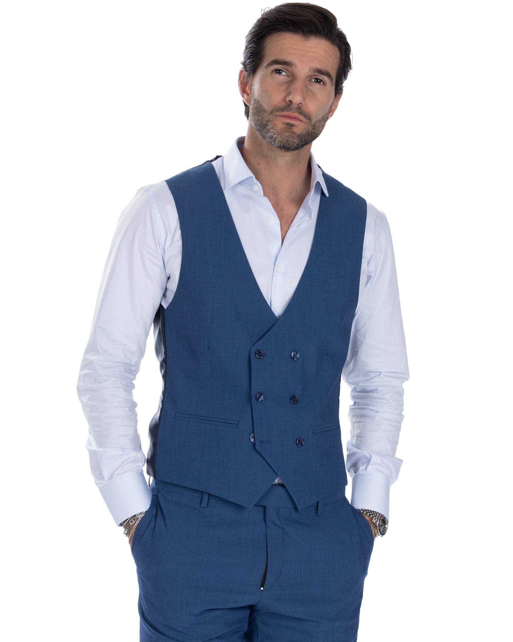 Utrecht - double-breasted jeans waistcoat