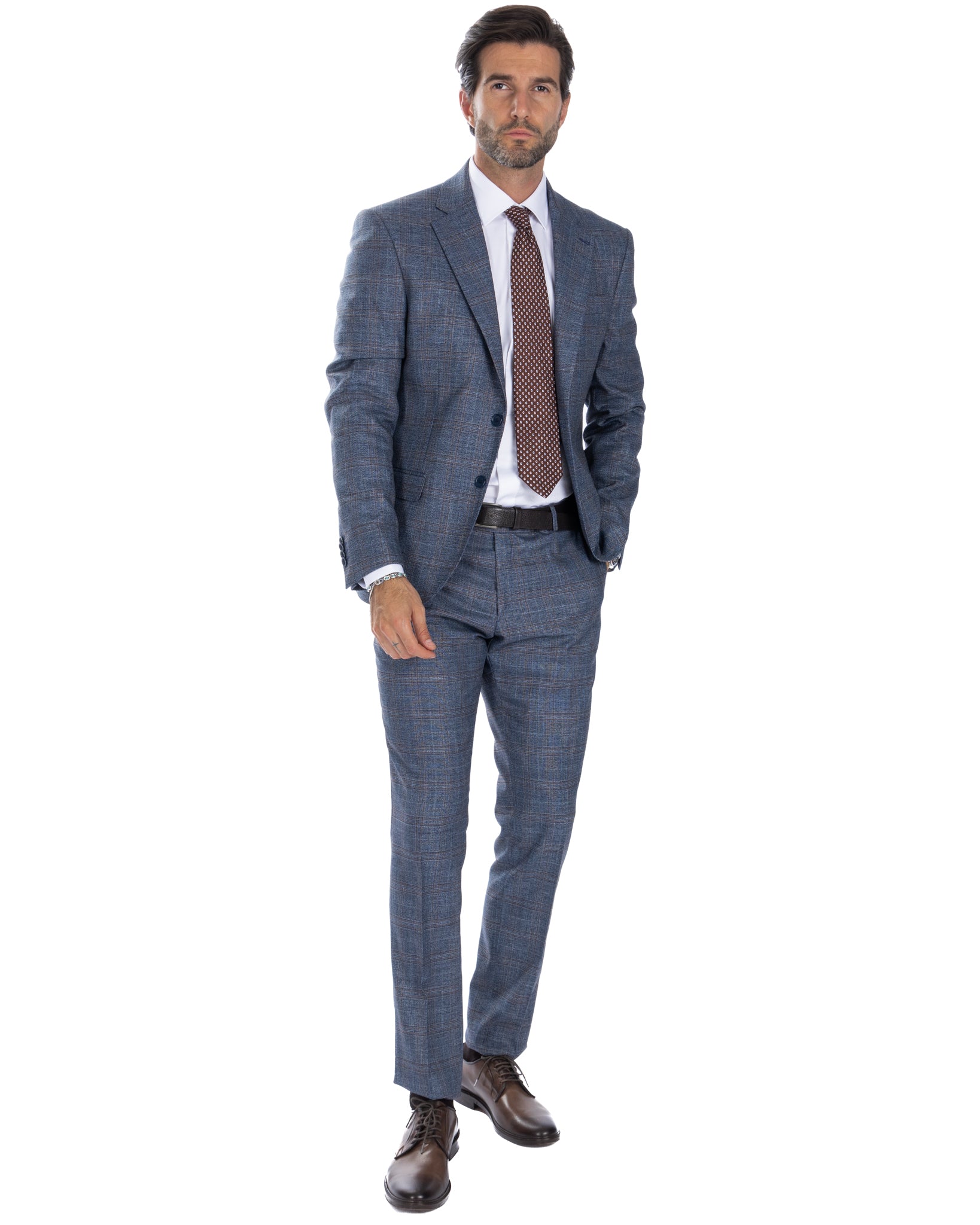 Hanoi - single-breasted square denim suit