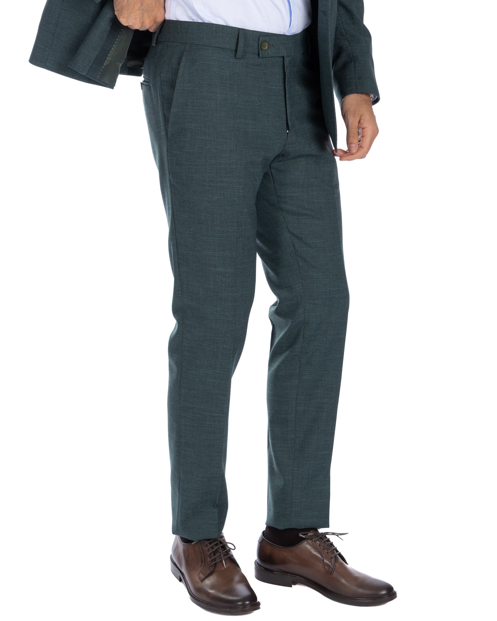 Perth - green grisaille double-breasted suit