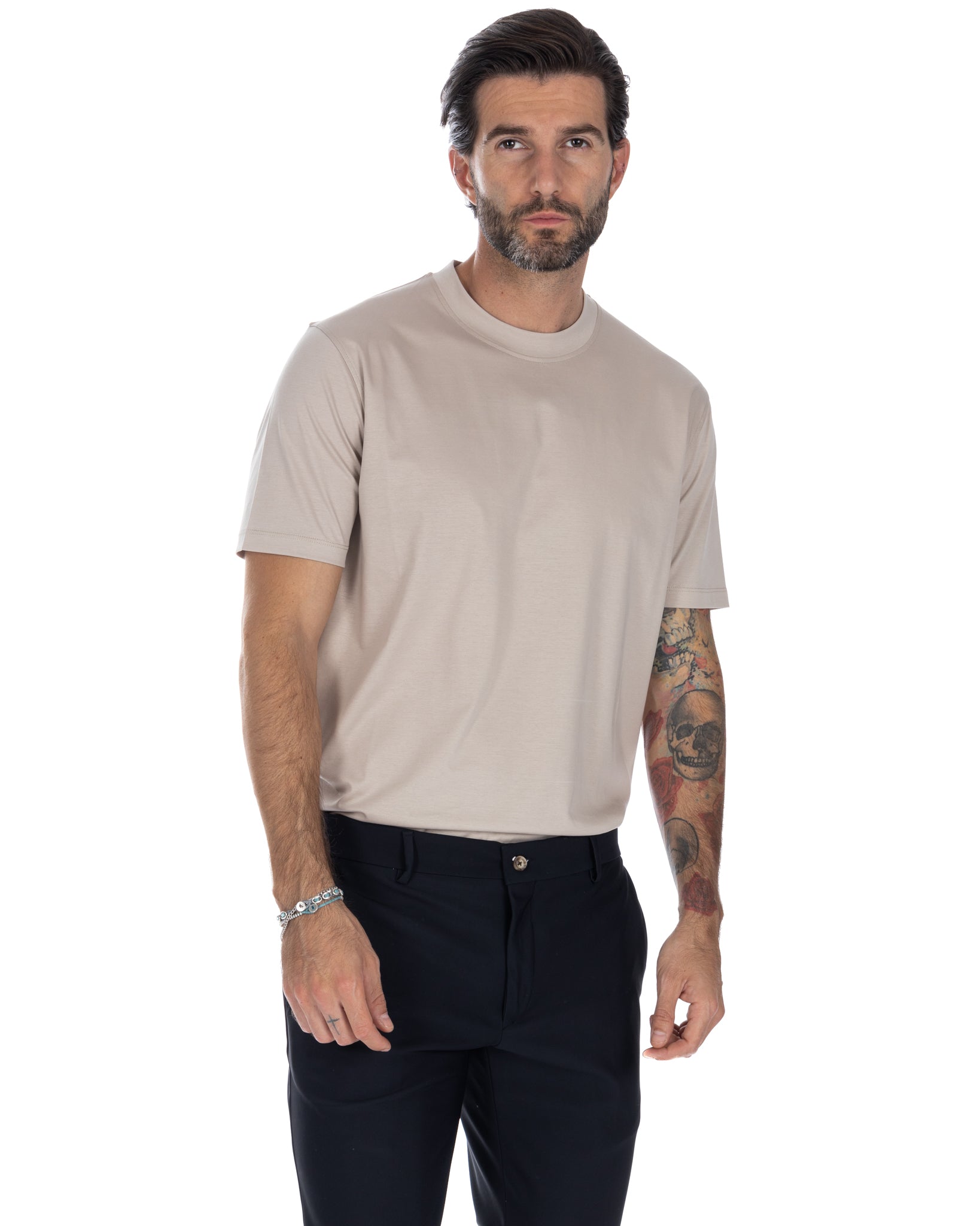 Delf - t-shirt beige in cotone