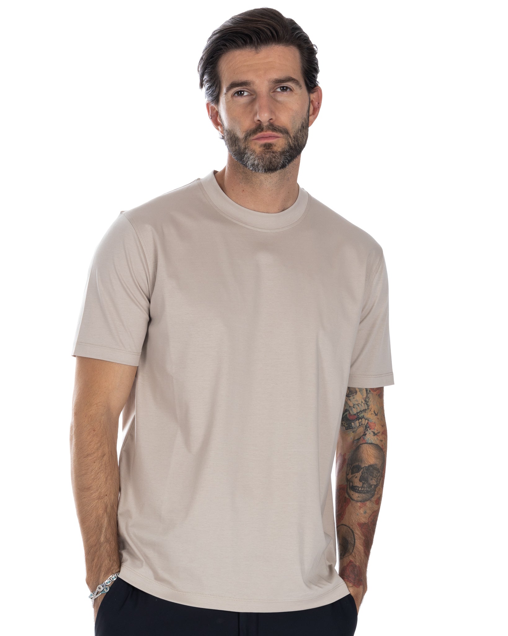 Delf - t-shirt beige in cotone