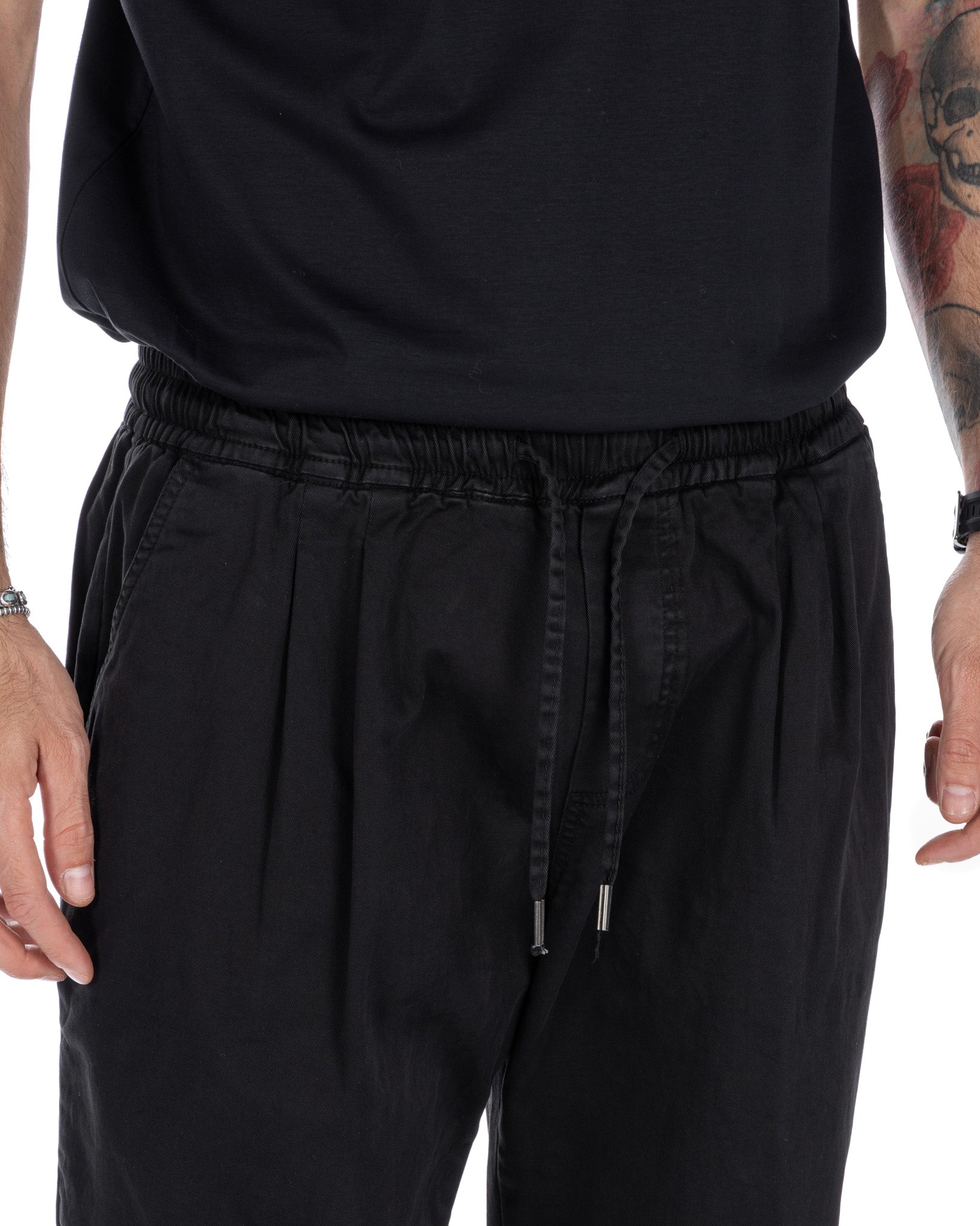 Axel - pantalon en coton noir