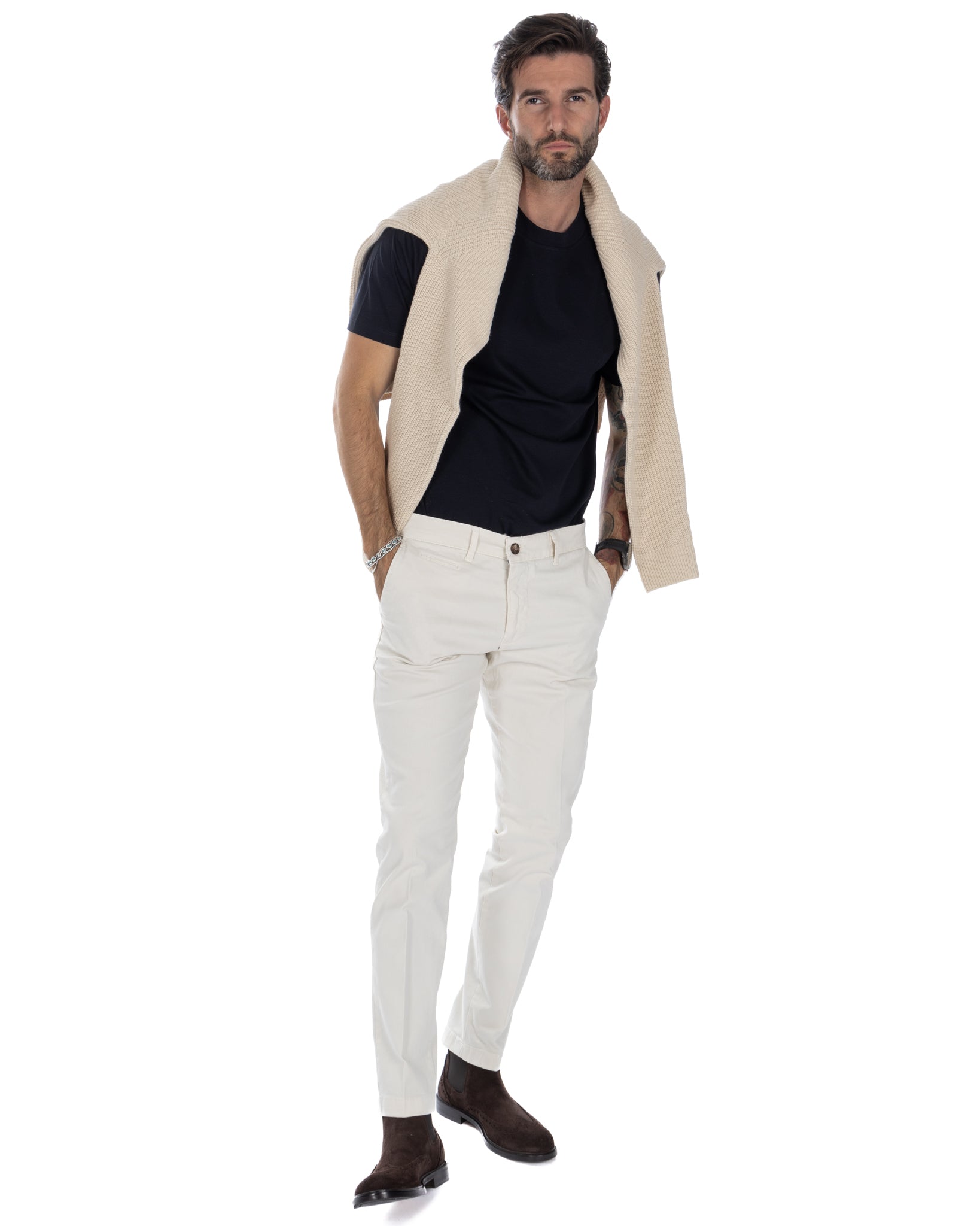 Paul - Pantalone basic panna