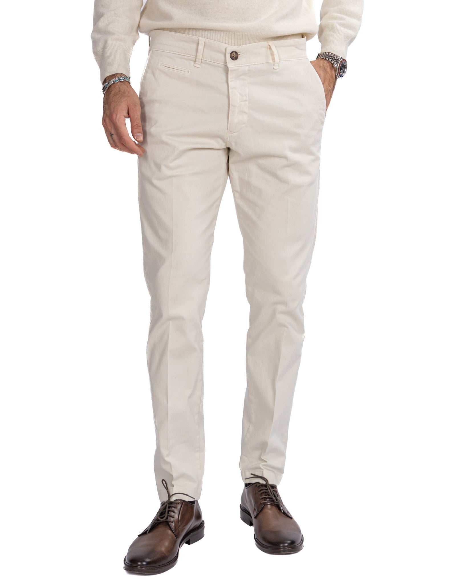 Paul - Pantalone basic panna