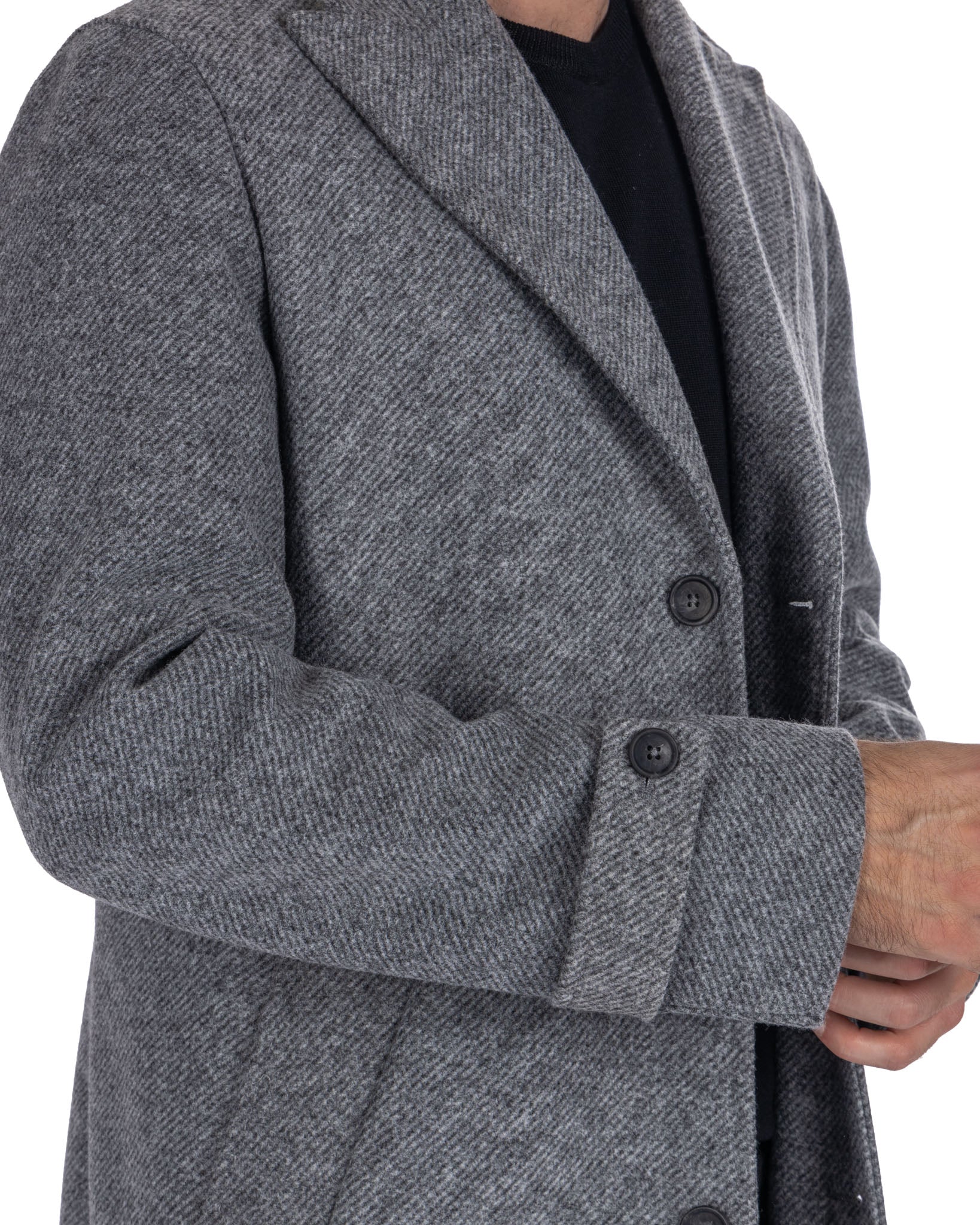 Louis - manteau gris à boutonnage simple