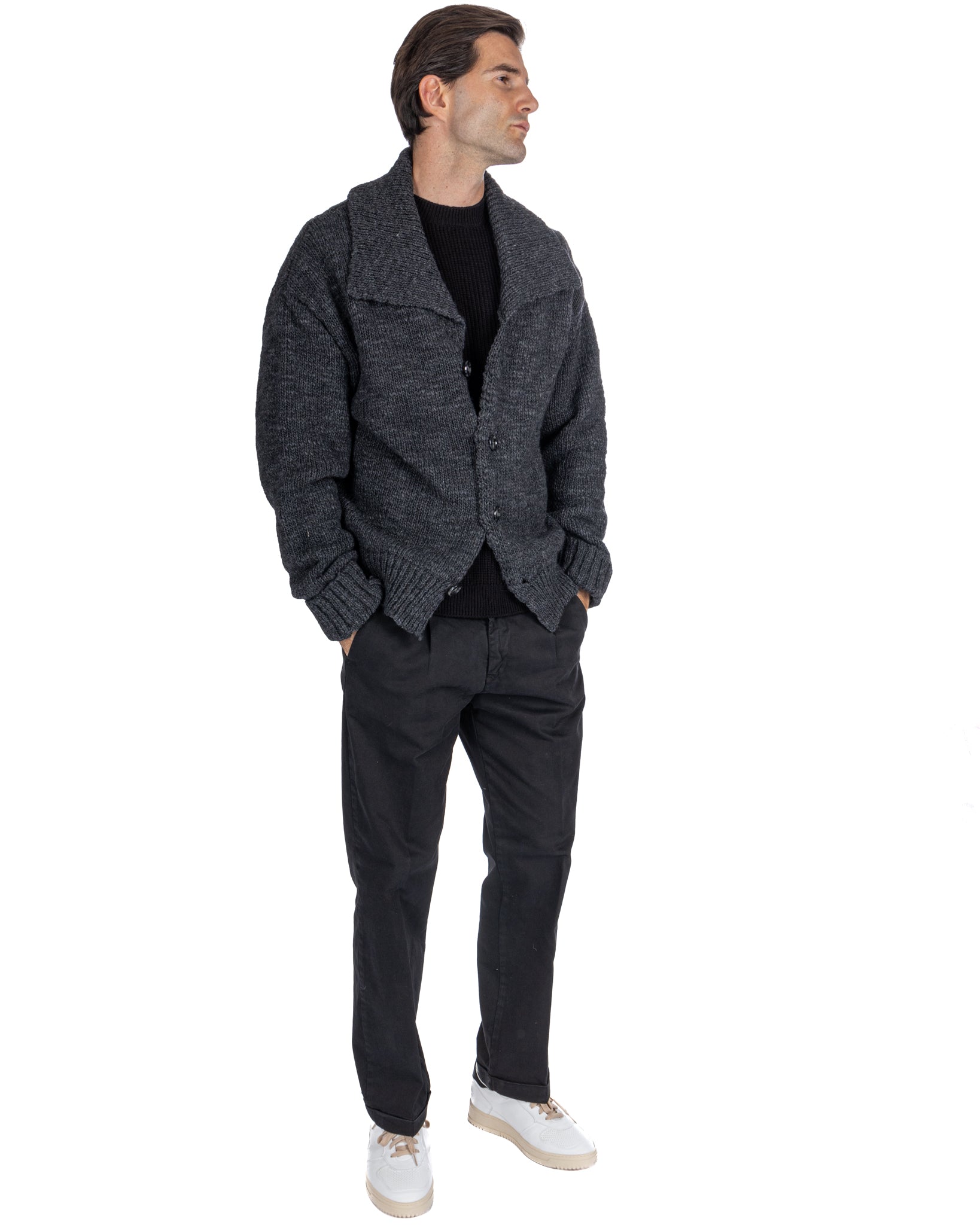 Ethan - cardigan oversize antracite