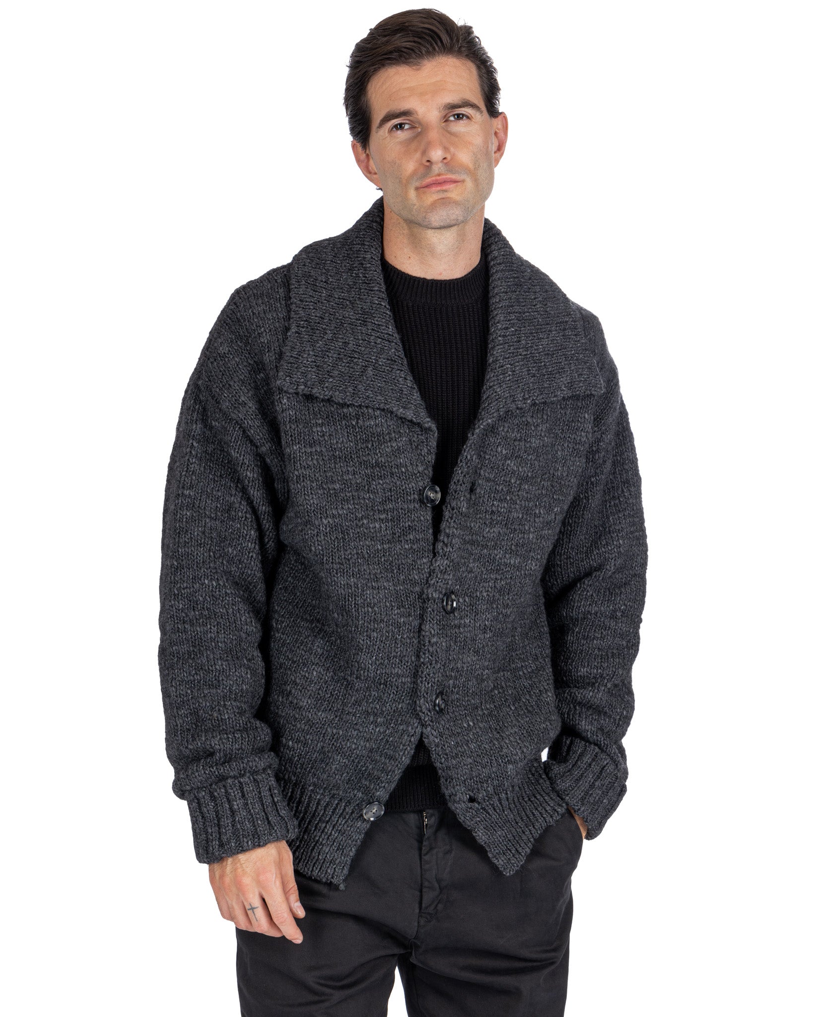 Ethan - cardigan oversize antracite