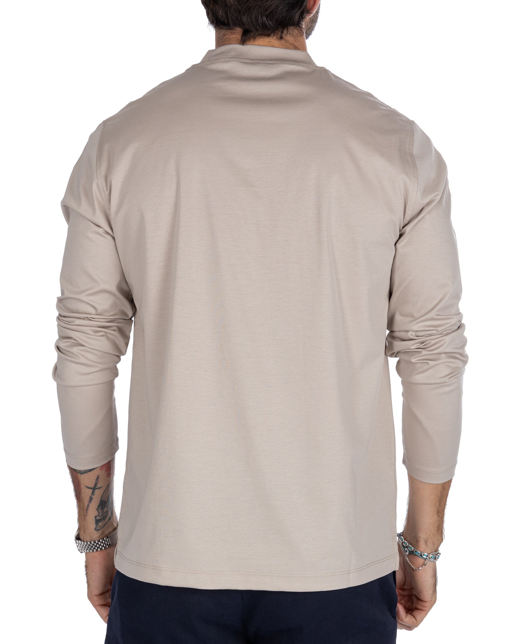 Nimega - beige cotton long sleeve t-shirt