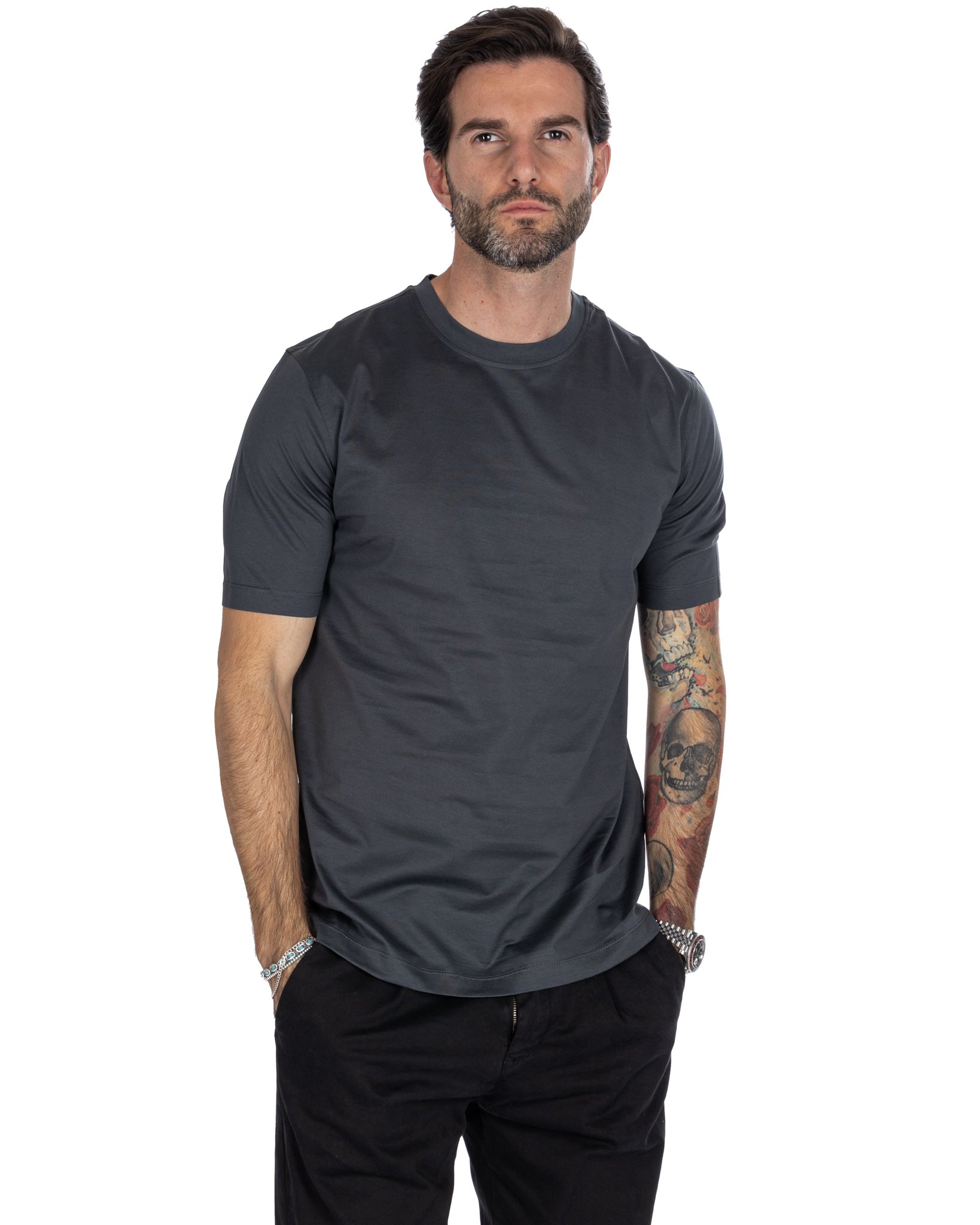 Stirling - t-shirt fil d'Écosse anthracite