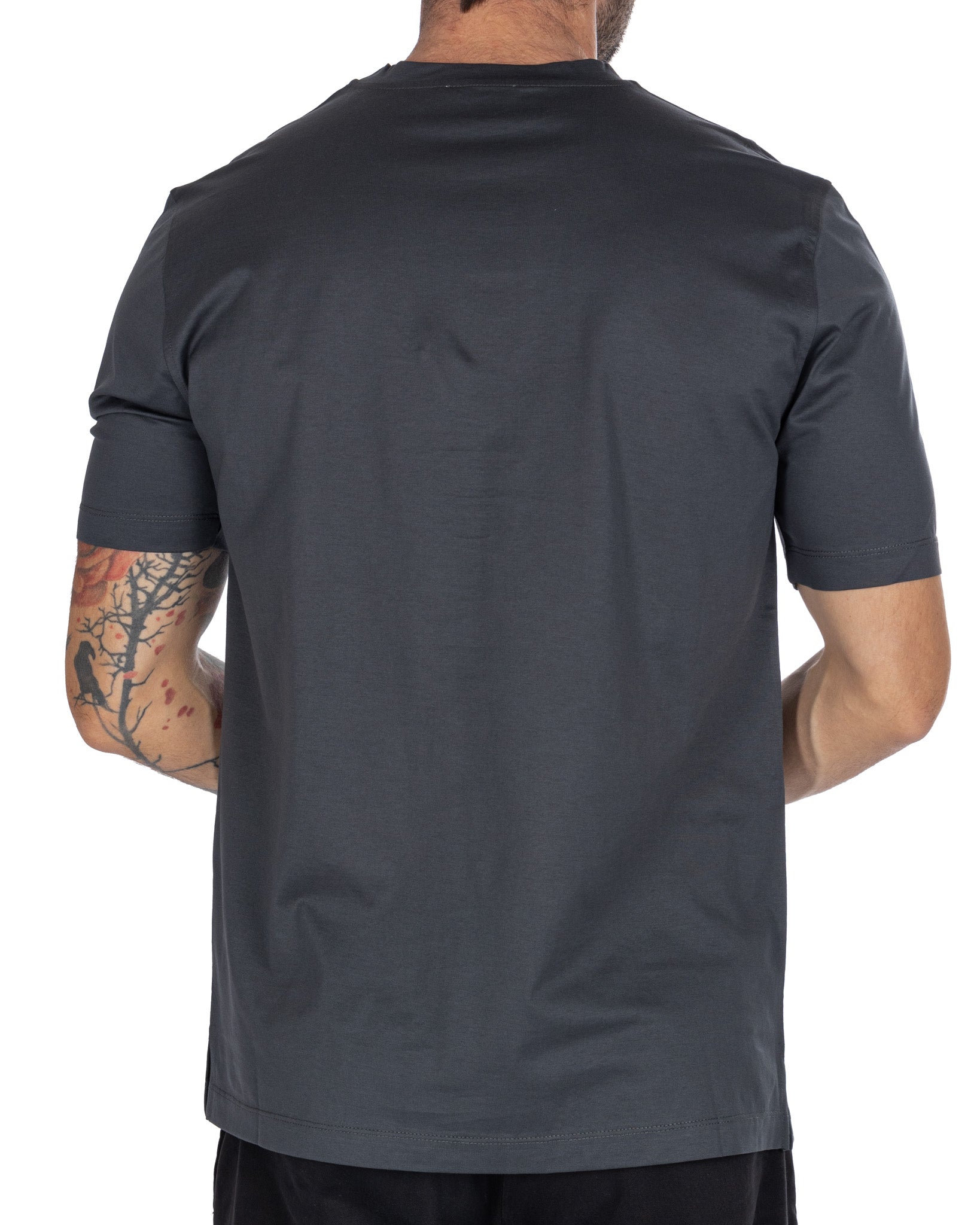 Stirling - charcoal t-shirt in lisle thread