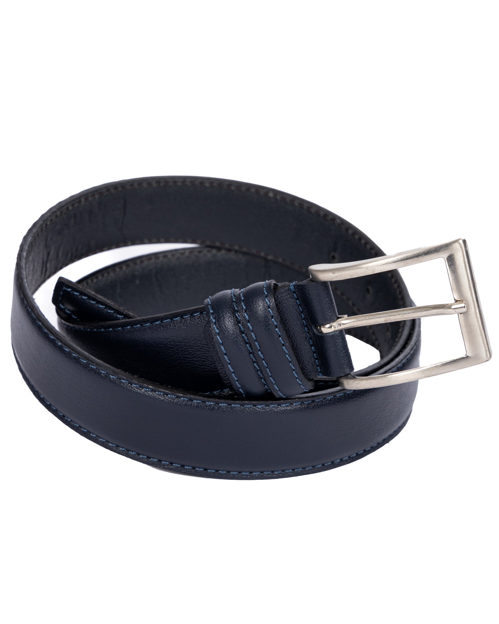 Barga - blue matte leather belt