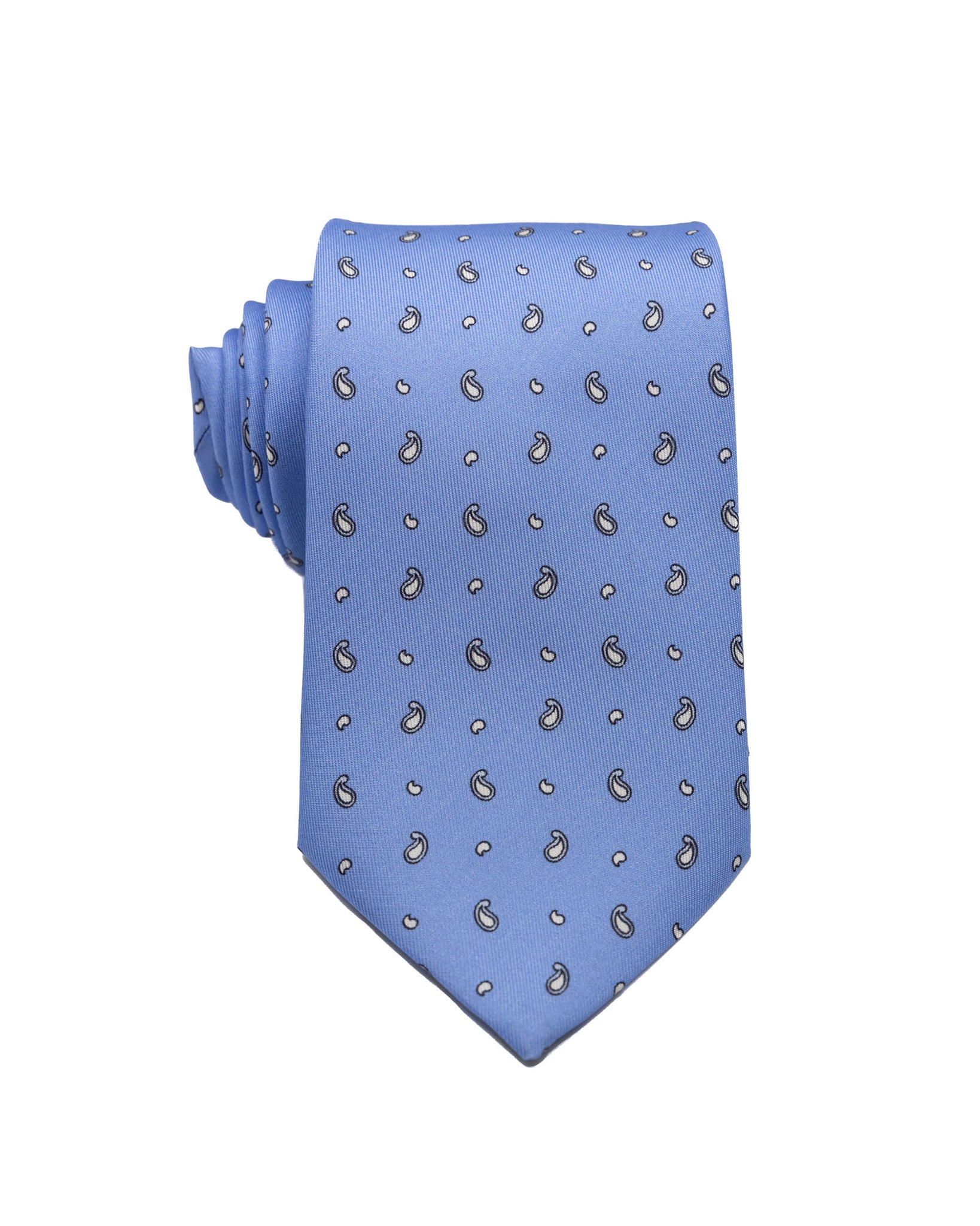 Tie - in blue woven silk