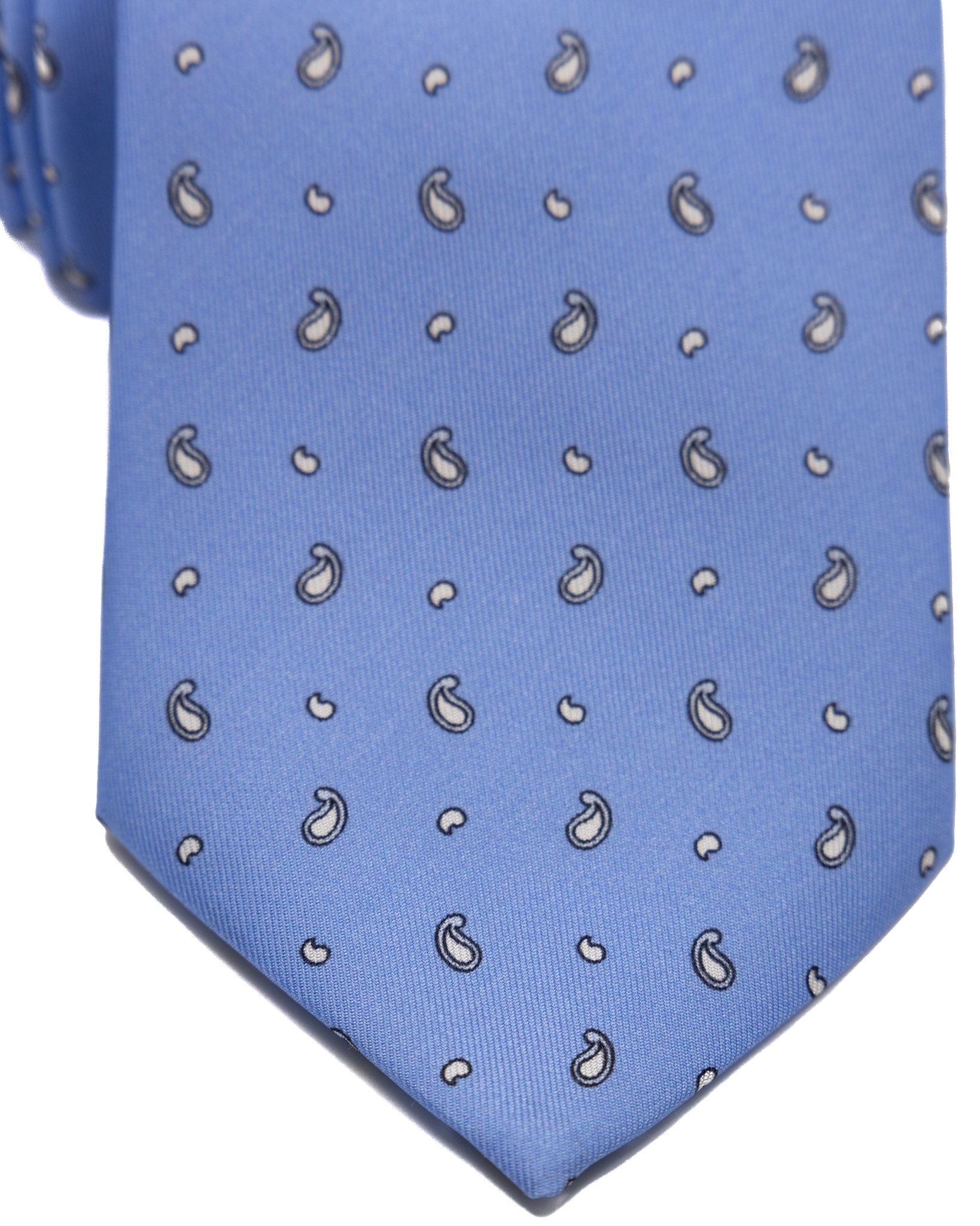 Tie - in blue woven silk