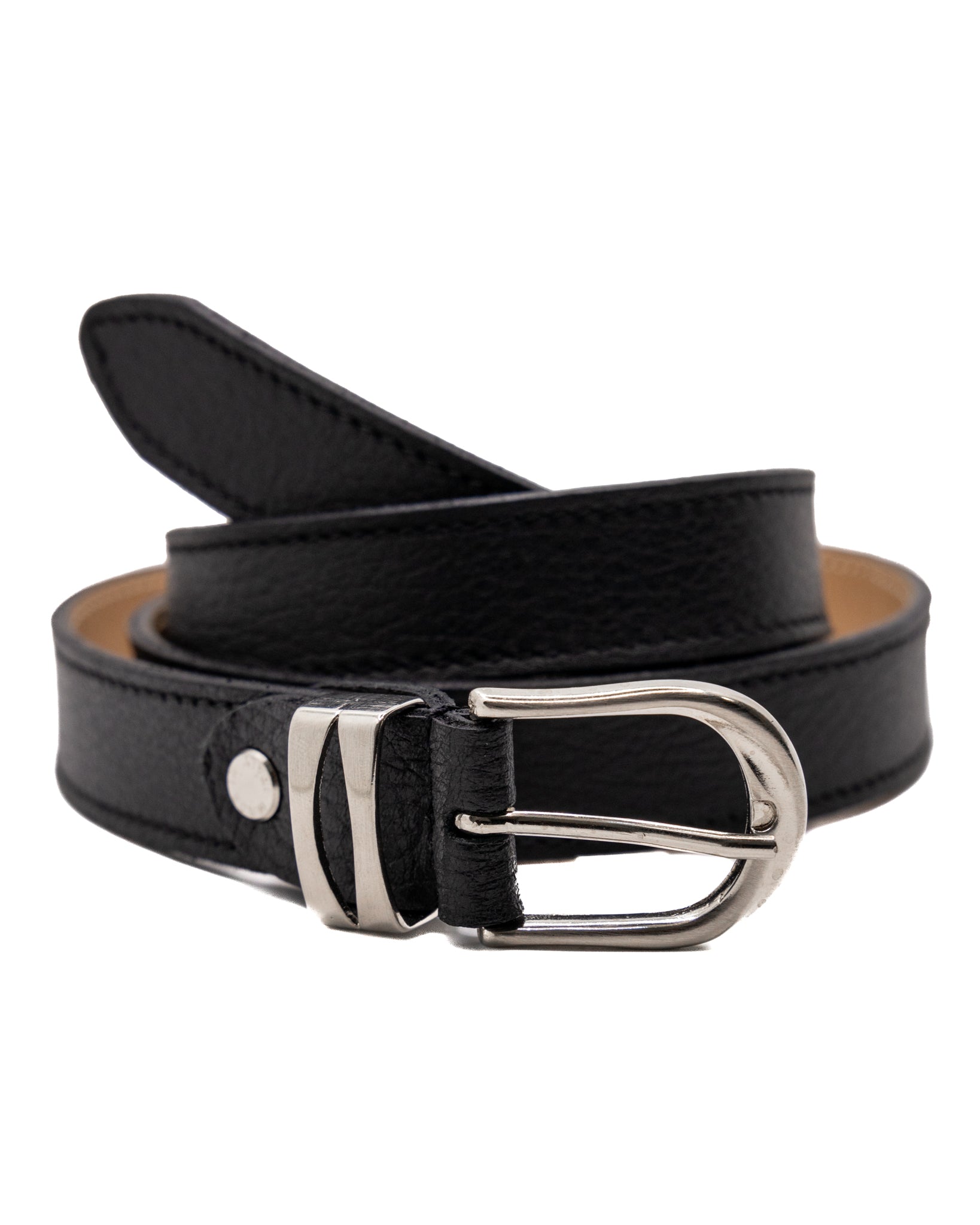 Siena - black hammered leather belt