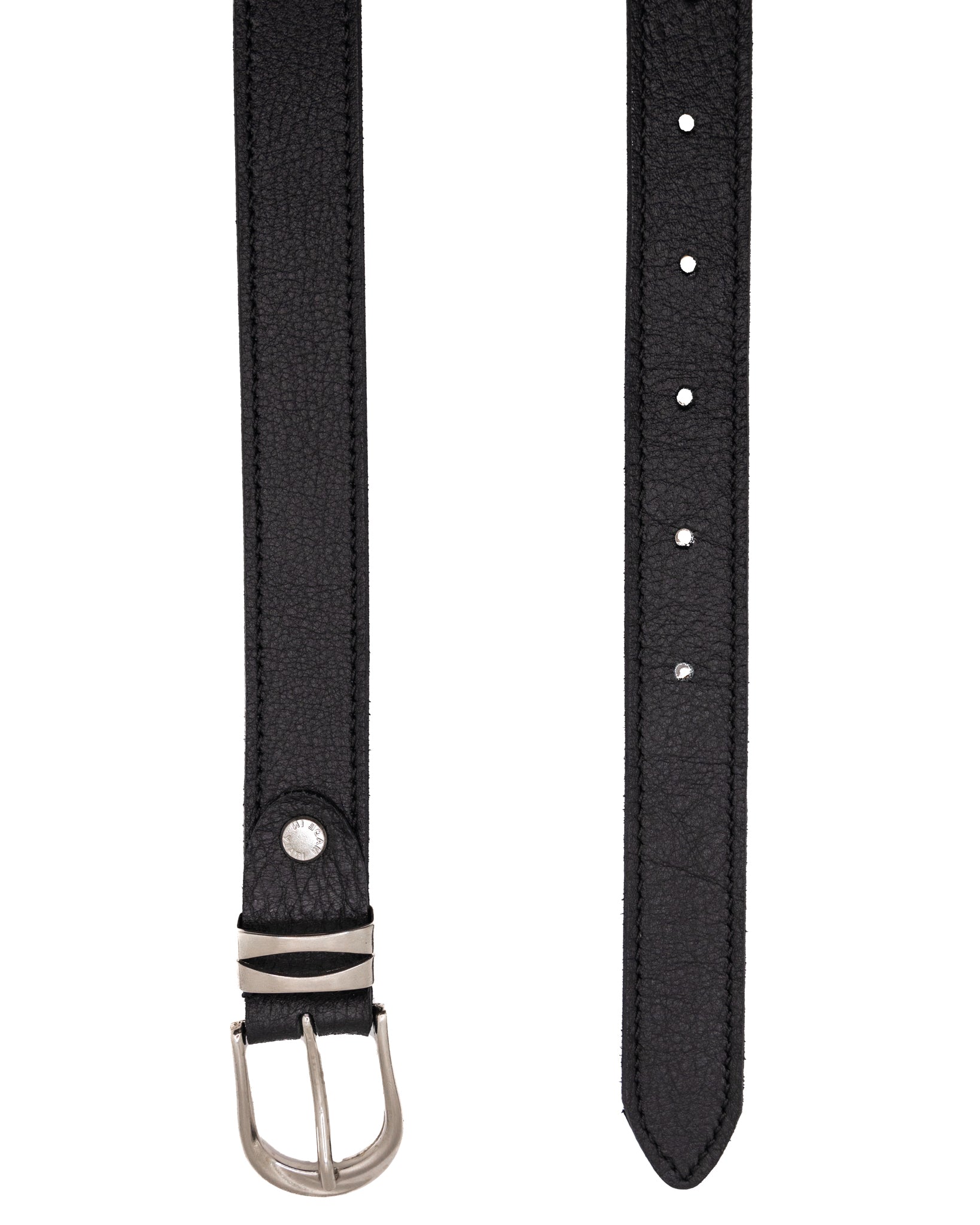 Siena - black hammered leather belt